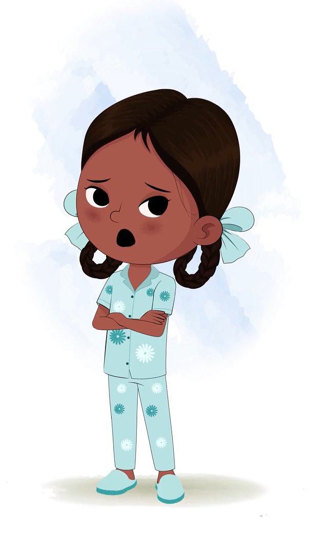 An annoyed little Indian girl animated cartoon character aka kaya