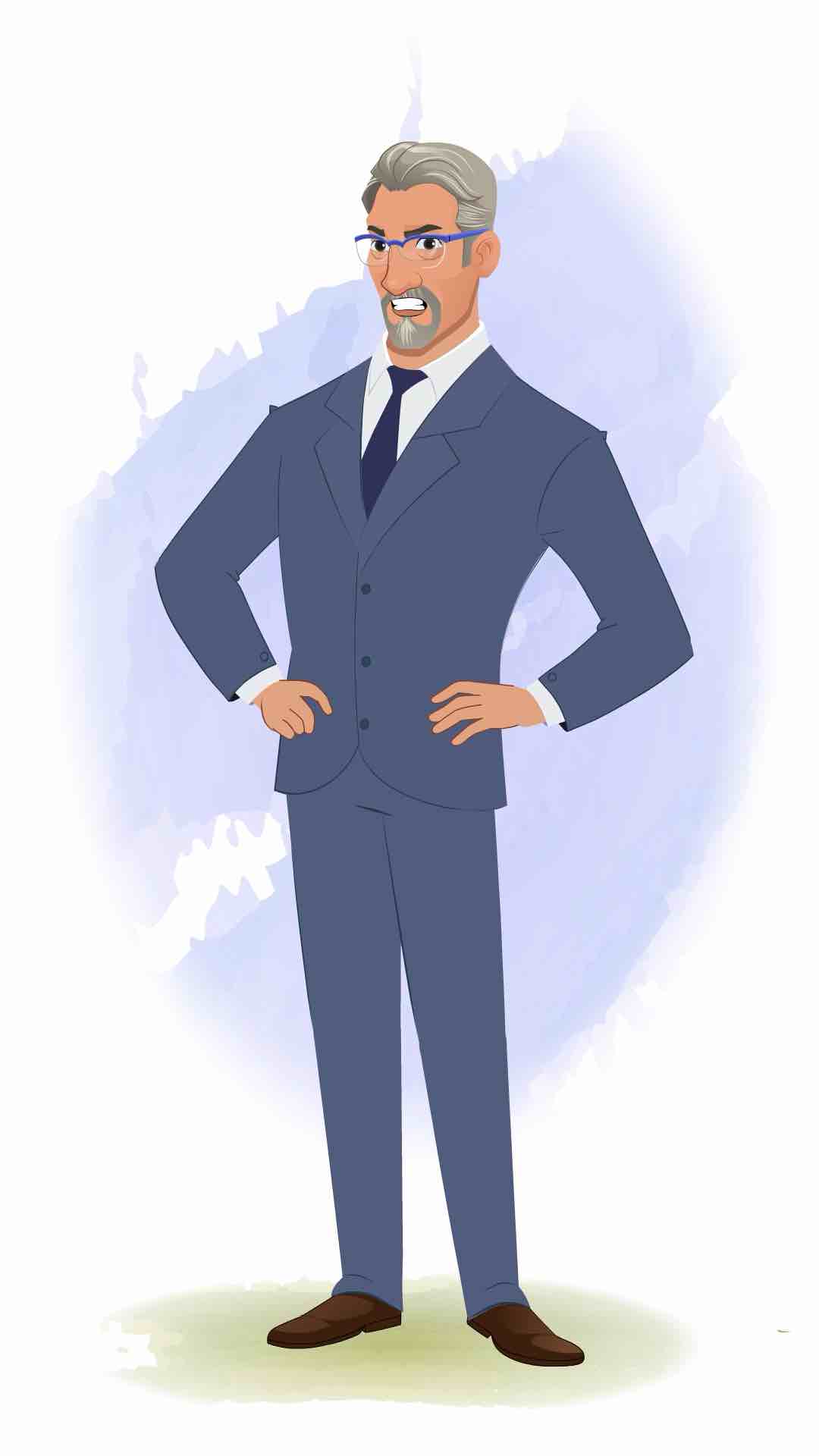 An angry businessman animated cartoon character AKA George