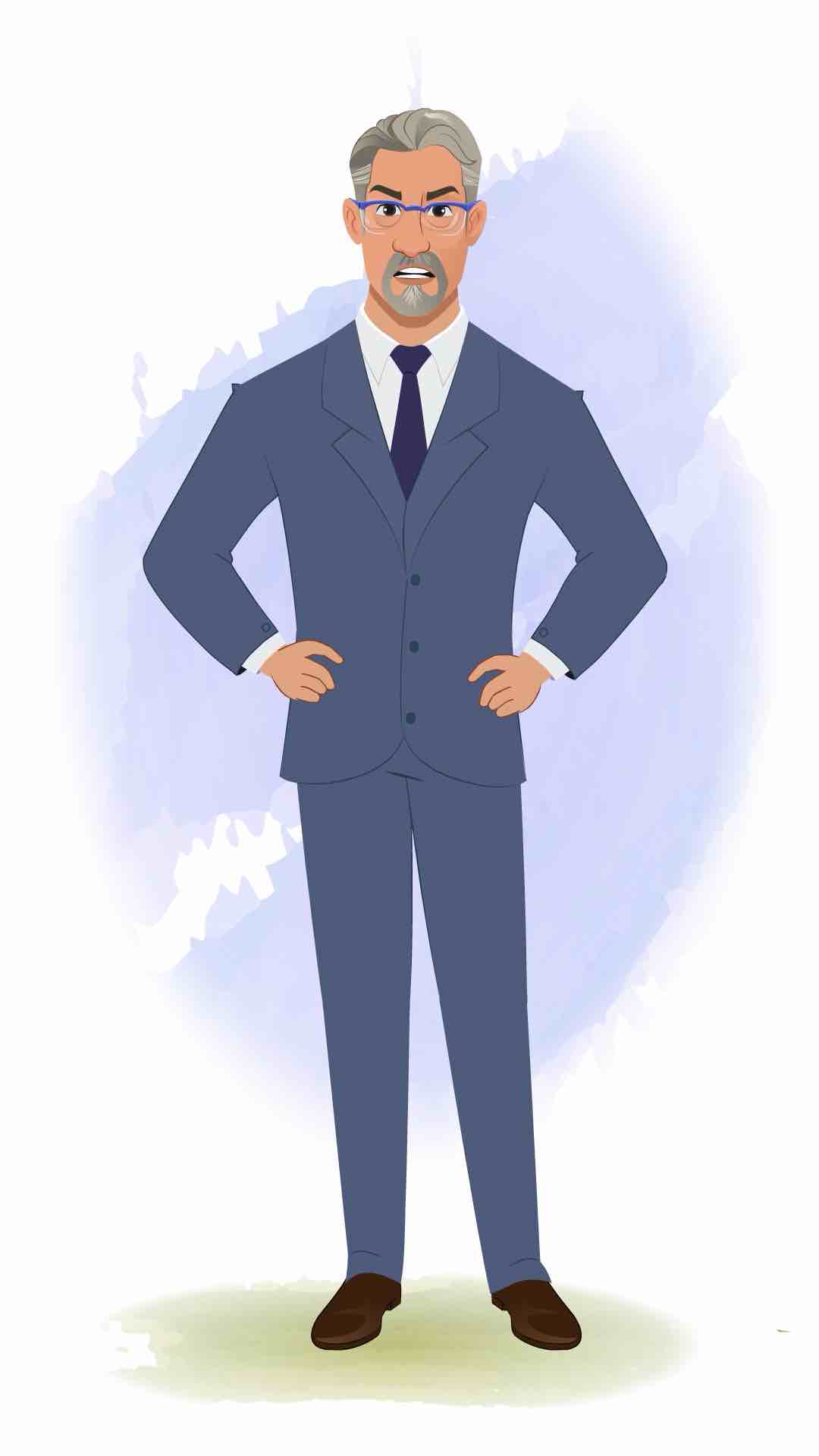 An angry businessman animated cartoon character AKA George