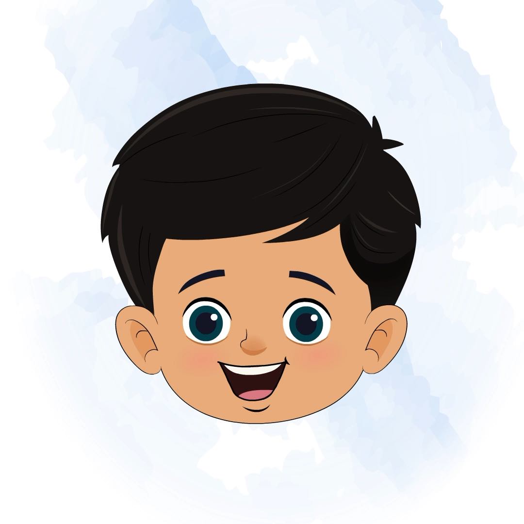 A cute little boy animated cartoon face with different facial expressions aka rohan