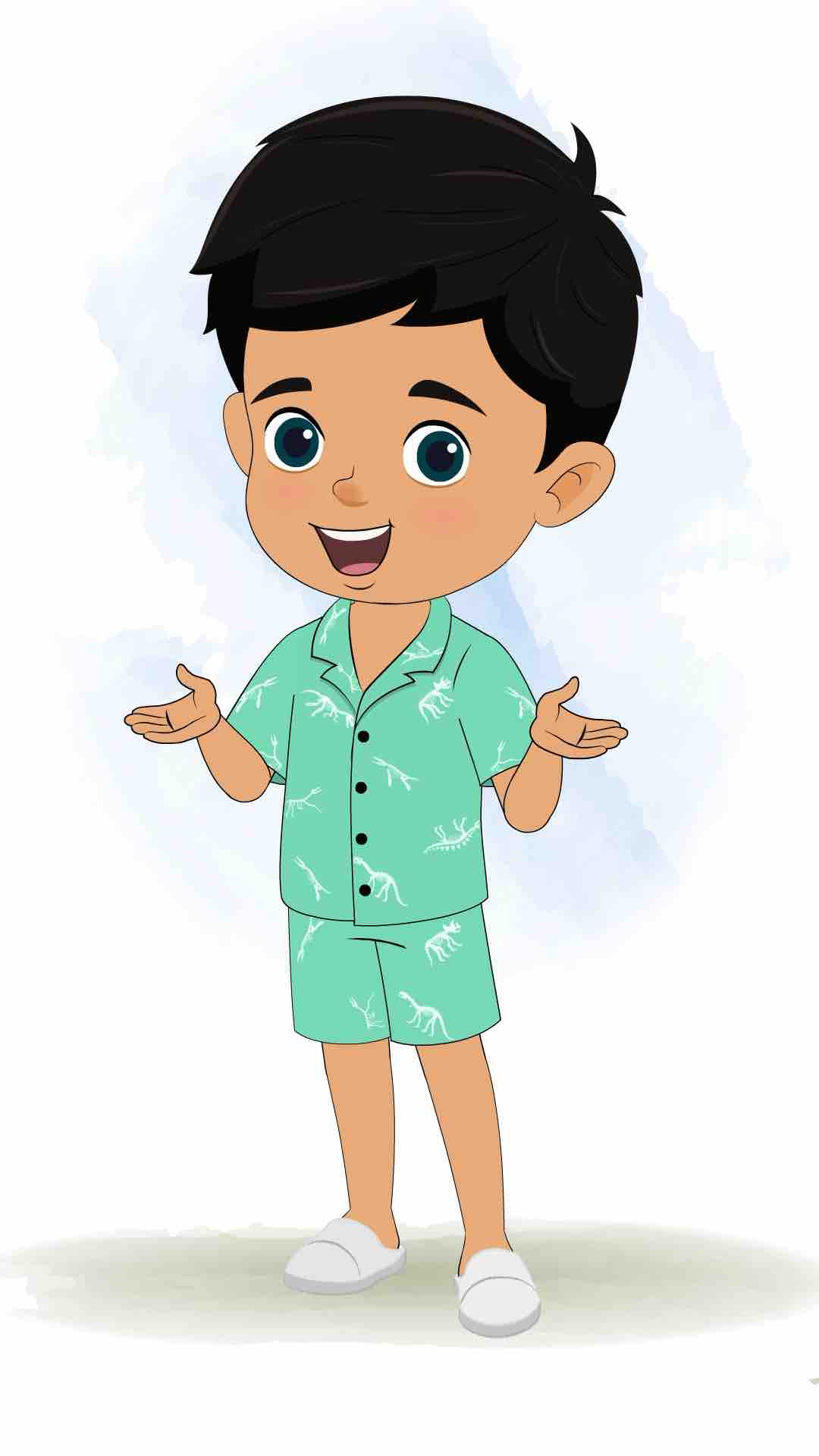 A cute little boy talking animated cartoon character aka rohan