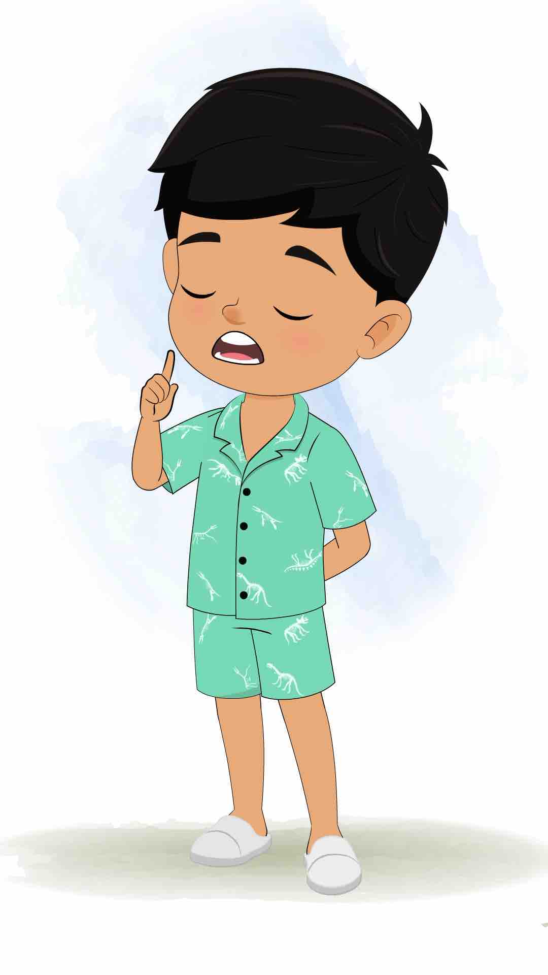 A cute little boy saying no animated cartoon character aka rohan