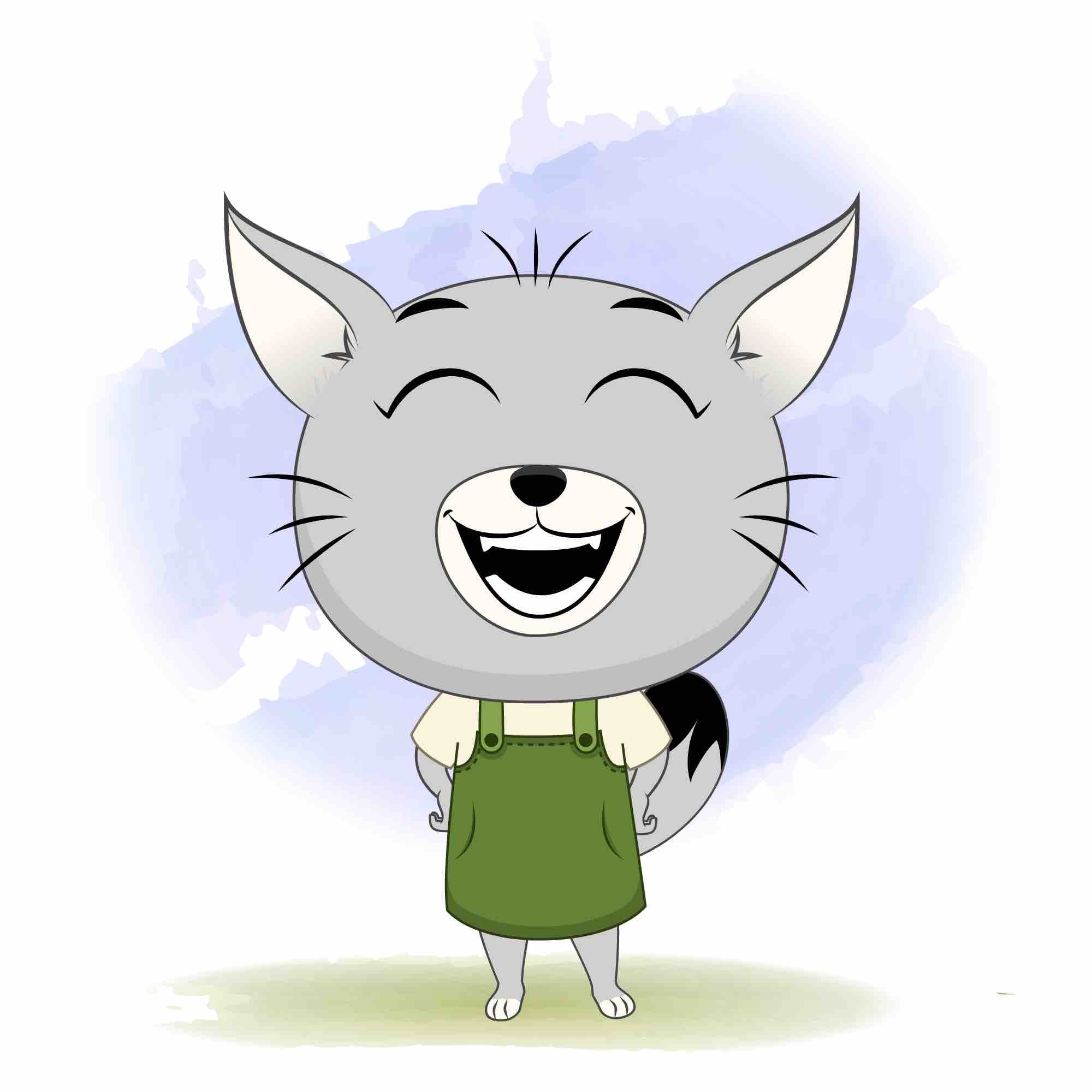 A cat laughing animated cartoon character aka kitty the kitten