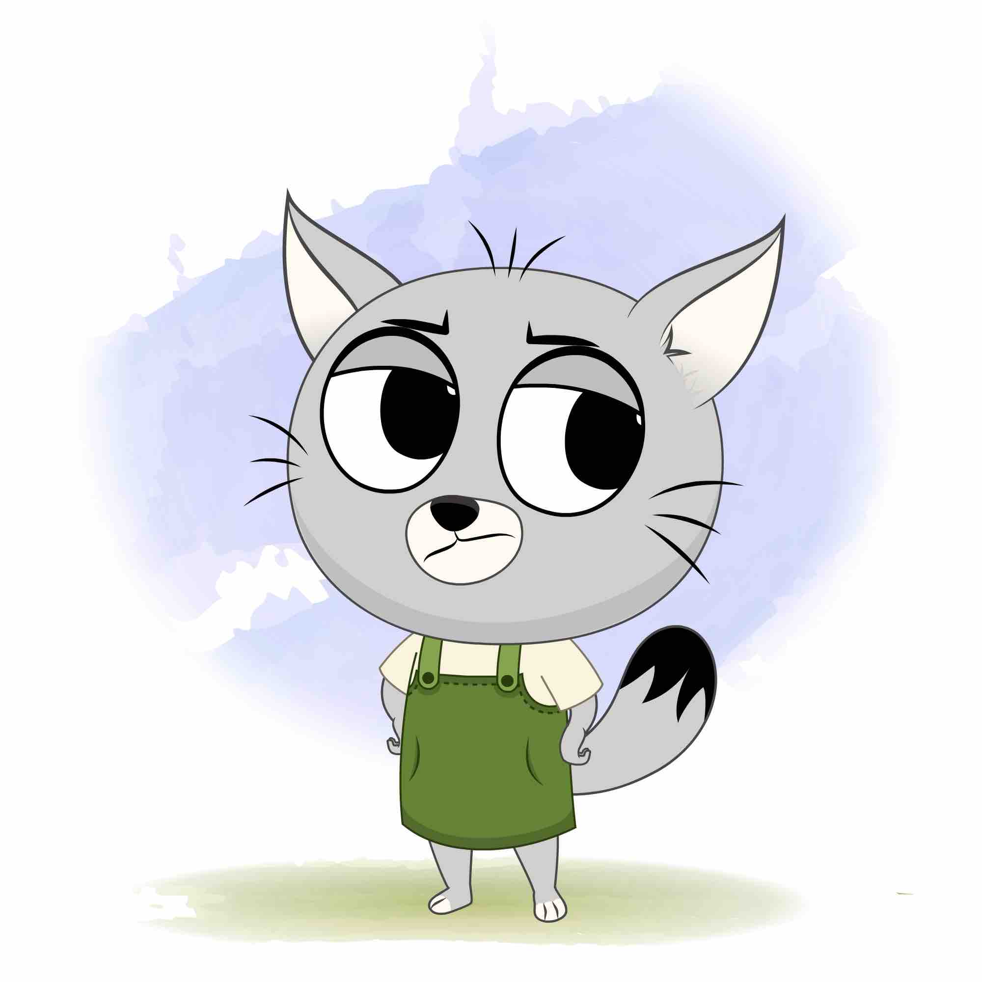 An annoyed cat animated cartoon character aka kitty the kitten