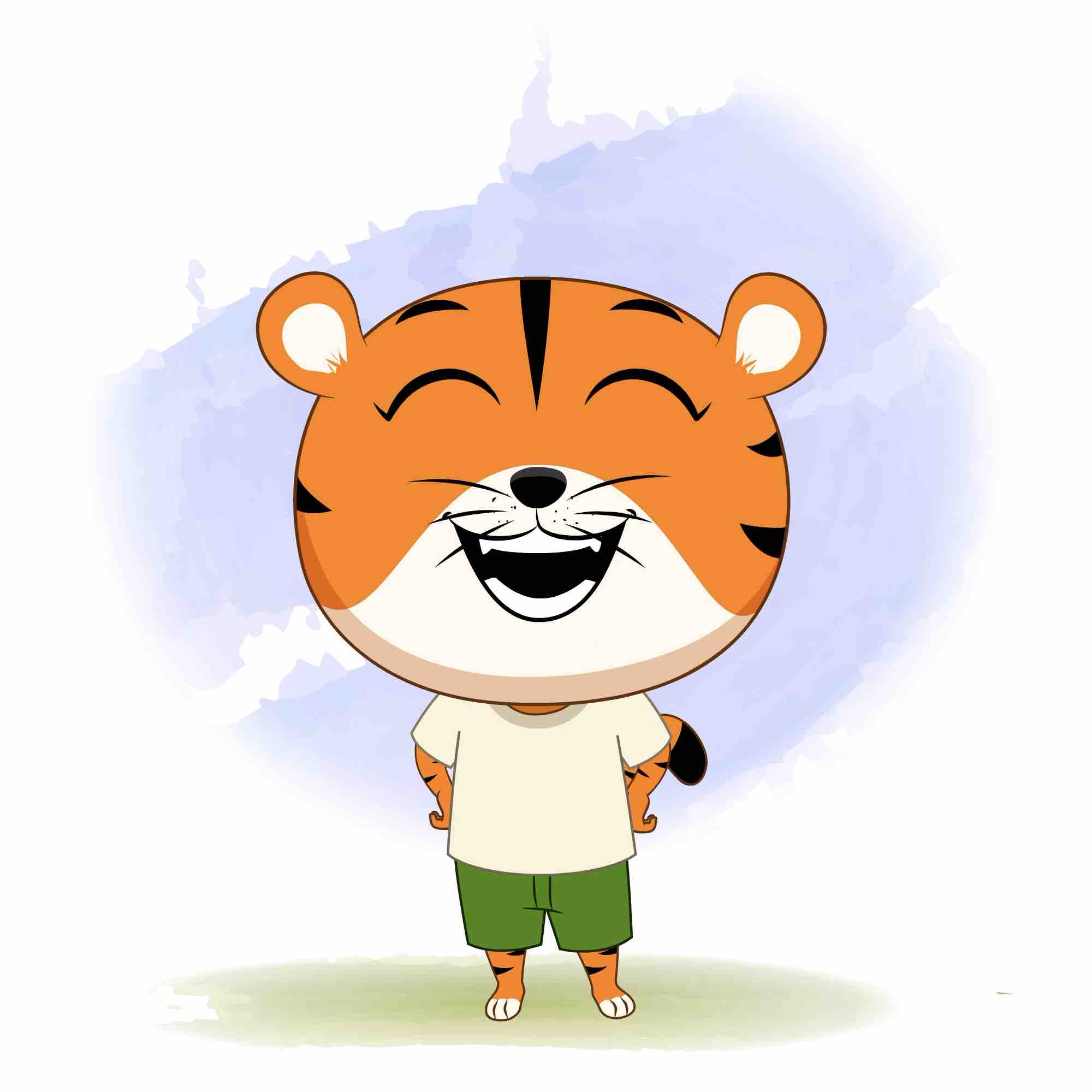 A tiger laughing animated cartoon character aka tyler the tiger