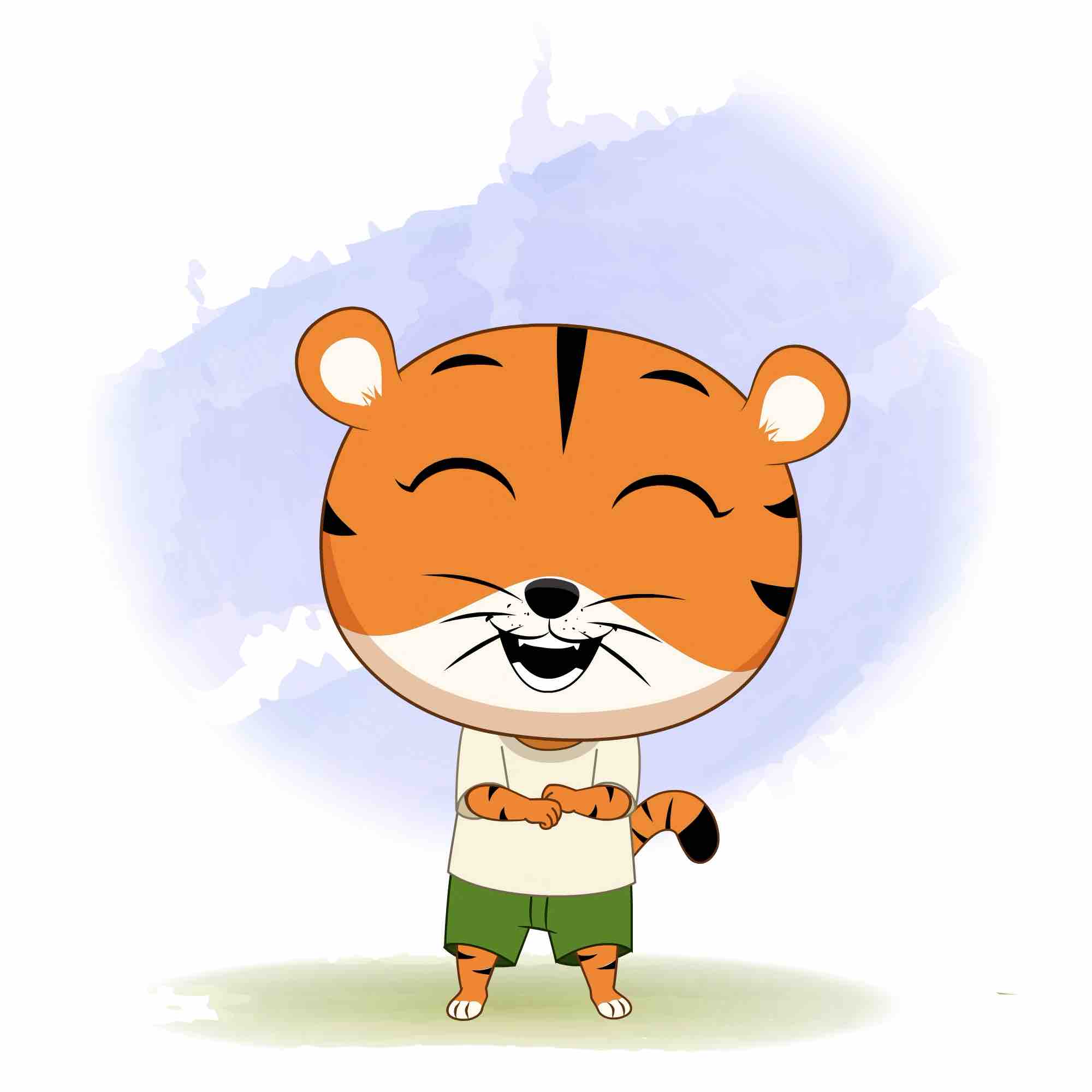 A tiger dancing animated cartoon character aka tyler the tiger