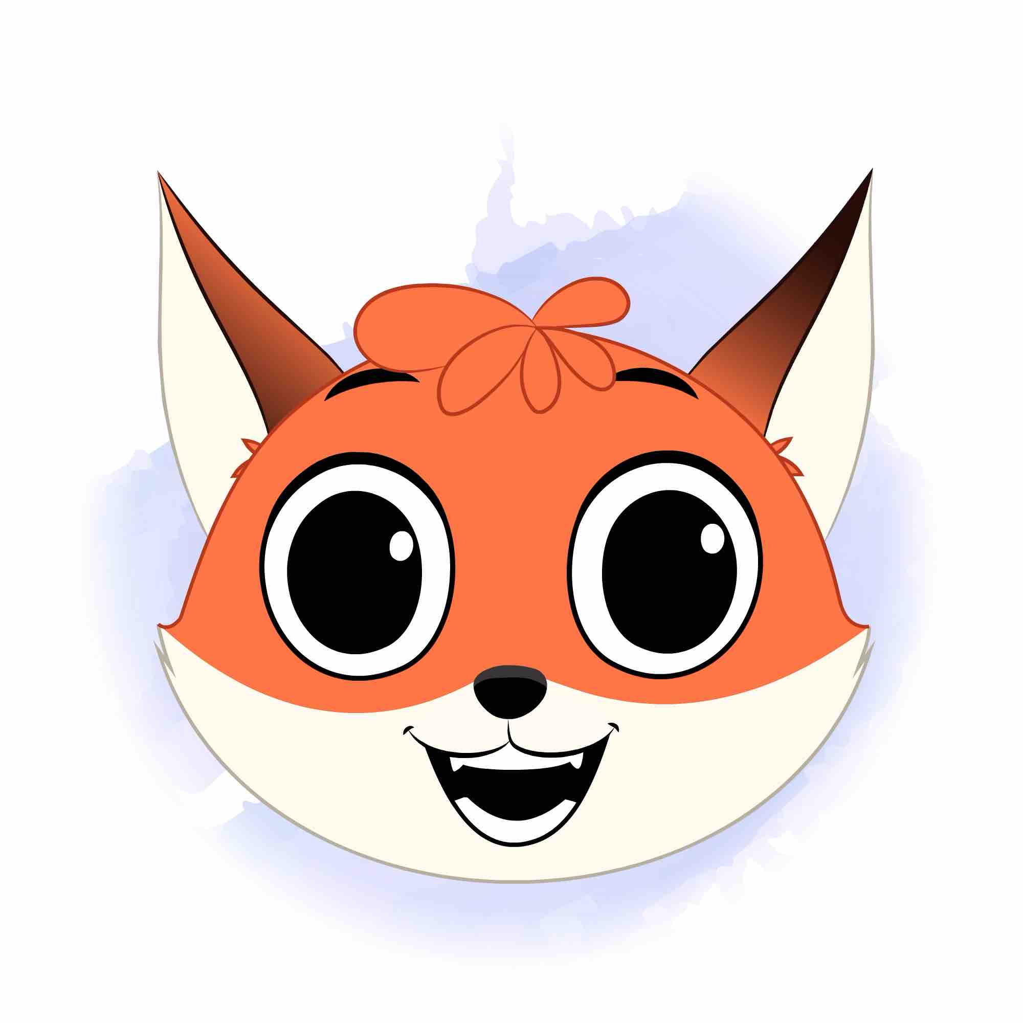 A fox animated cartoon face with different facial expressions aka nikki the fox