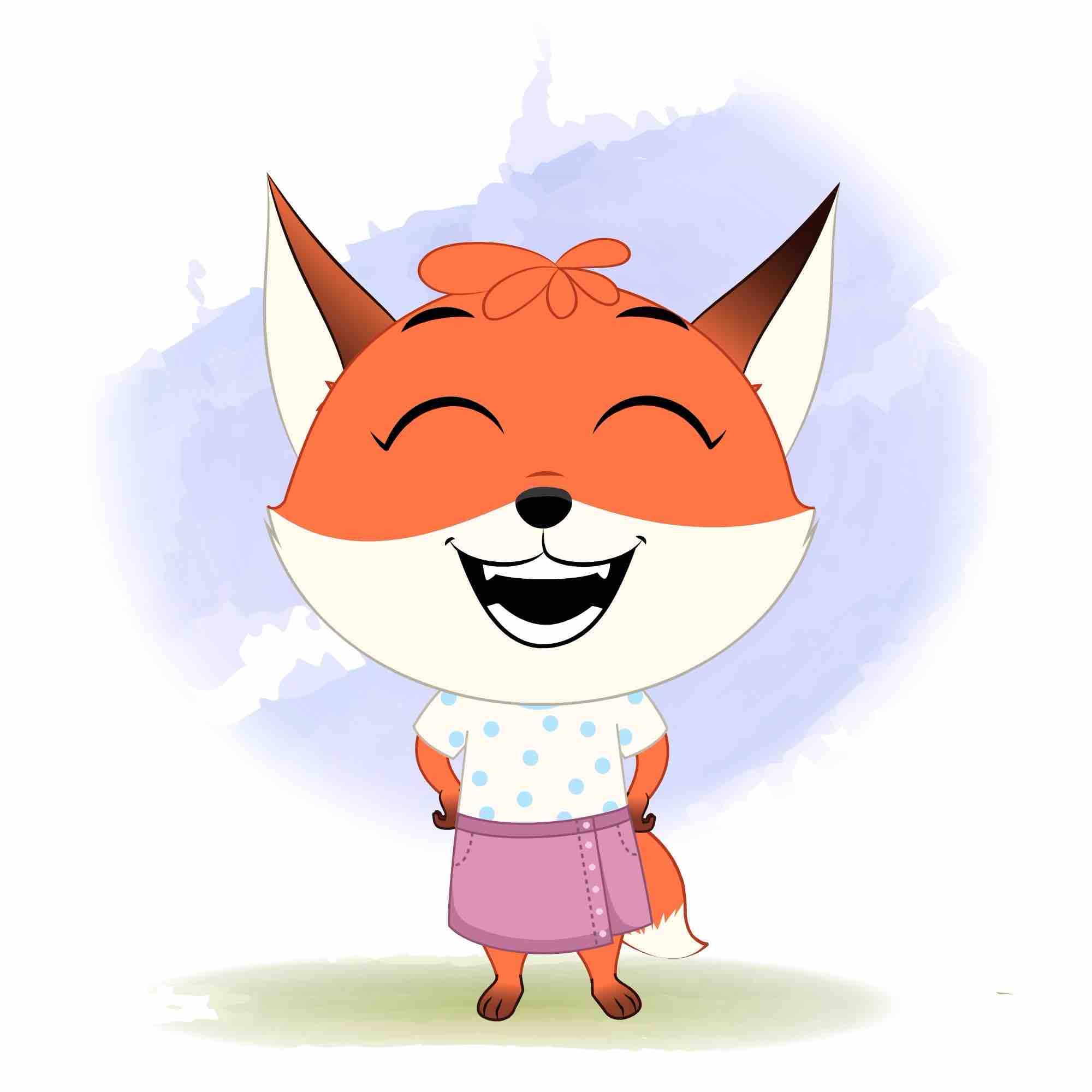 A fox laughing animated cartoon character aka nikki the fox