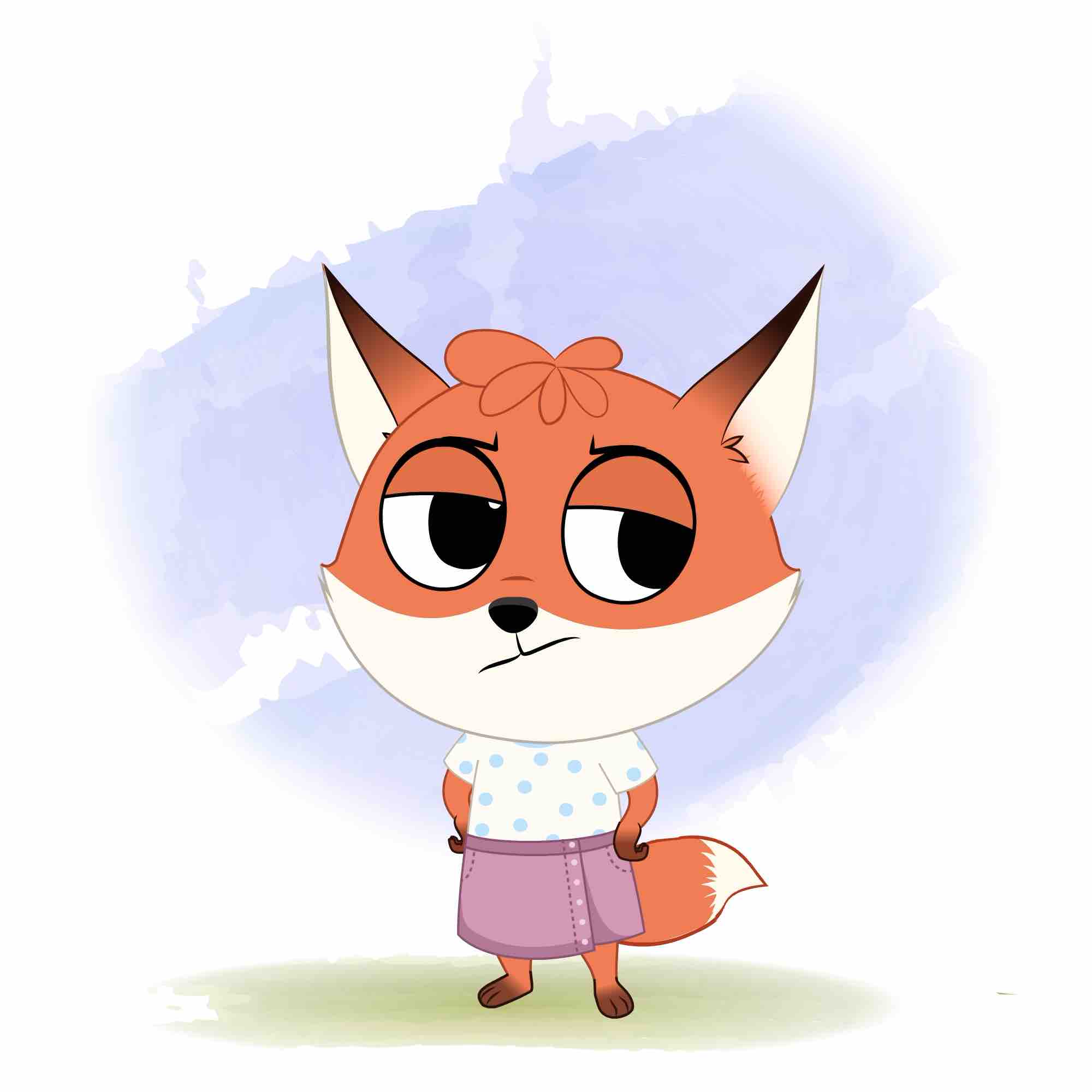 An annoyed fox animated cartoon character aka nikki the fox