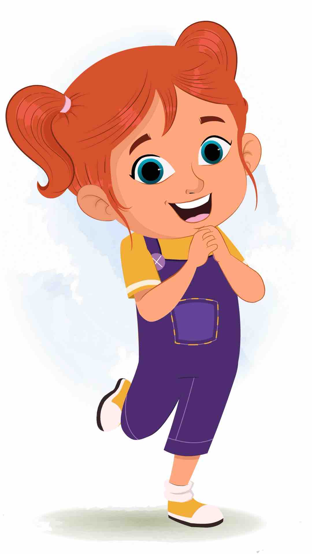 A surprised little girl animated cartoon character aka ella