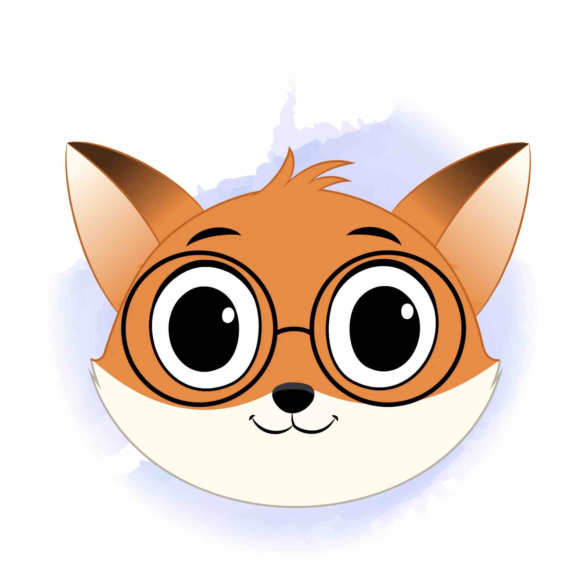 A cute little fox animated cartoon face with different facial expressions aka blaze the fox