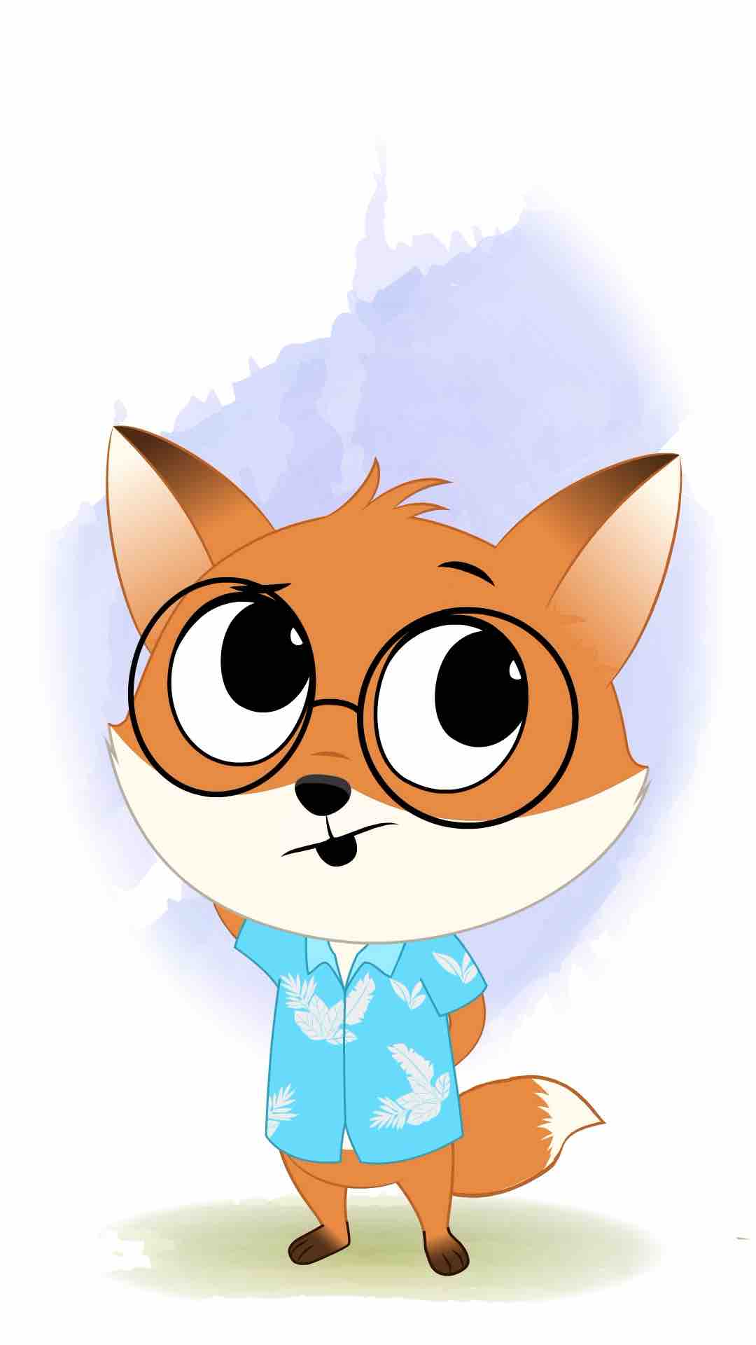 A confused cute little fox animated cartoon character aka blaze the fox