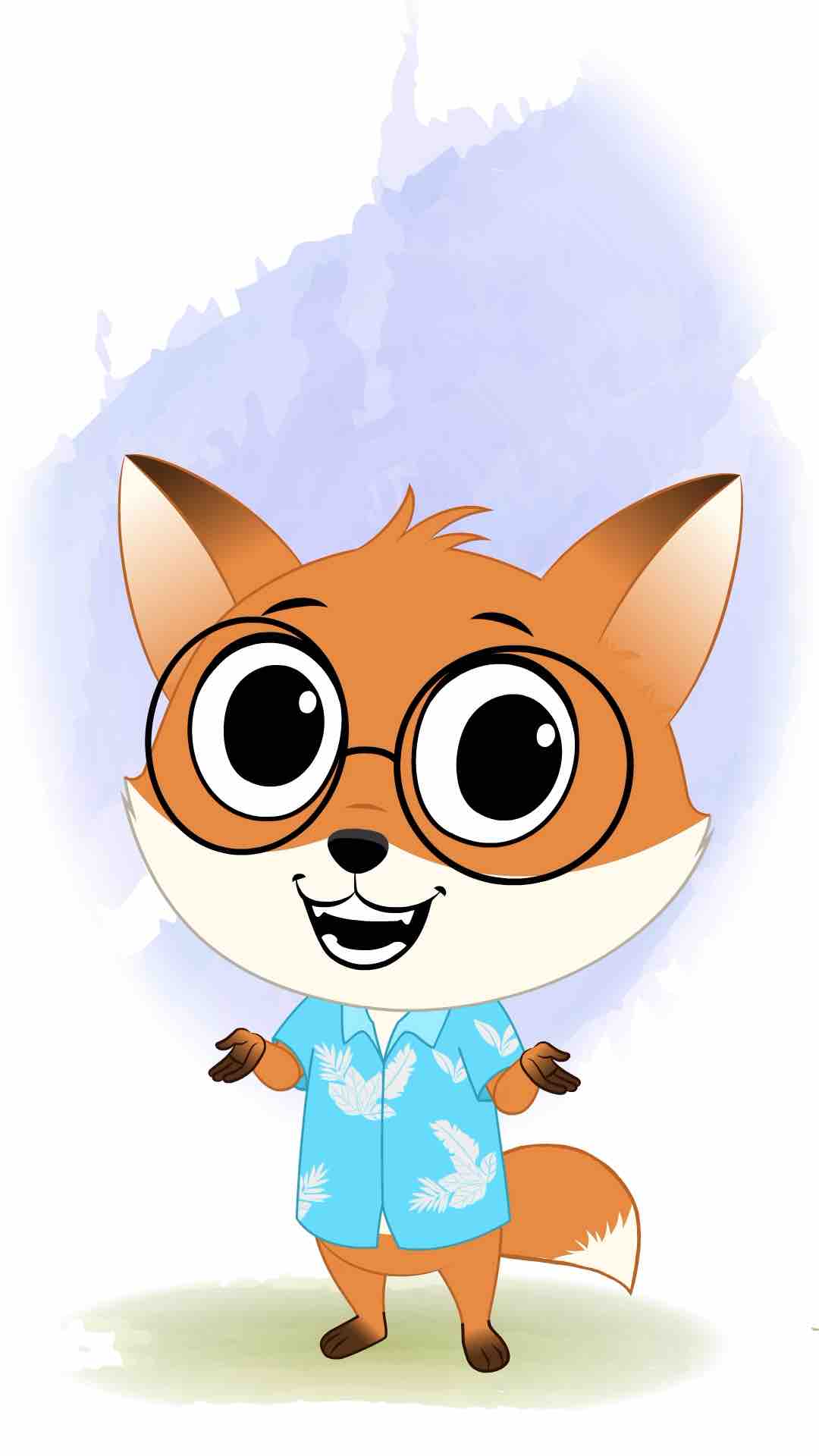 A cute little fox talking animated cartoon character aka blaze the fox