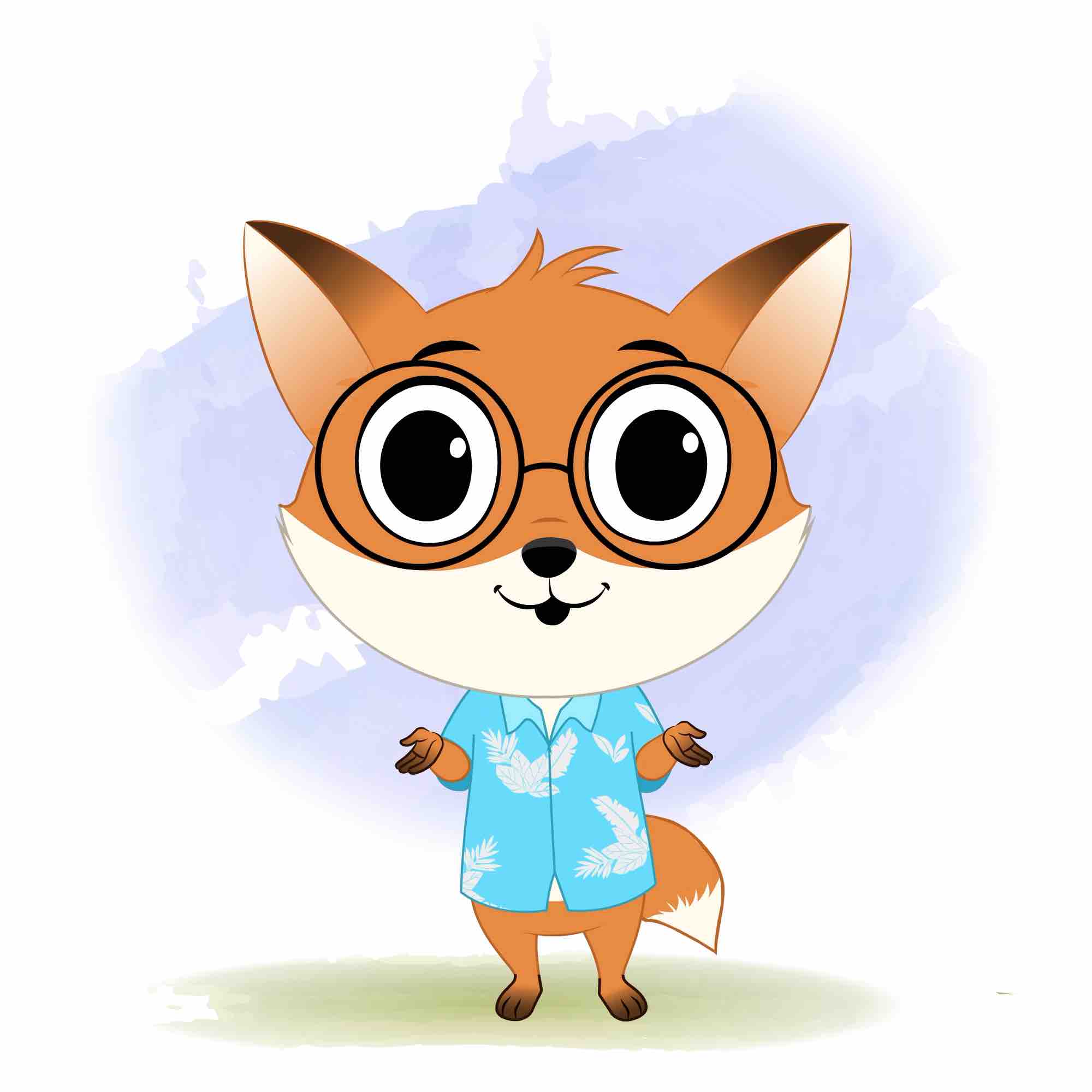 A cute little fox talking animated cartoon character aka blaze the fox