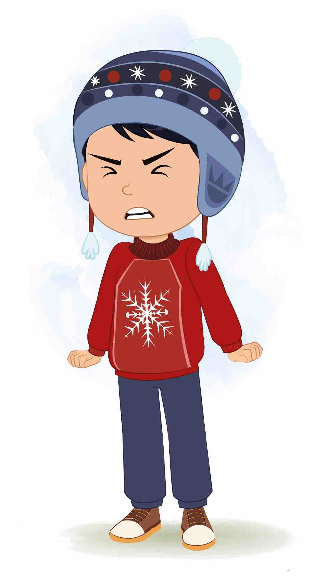 A cute angry boy animated cartoon character aka ishaan