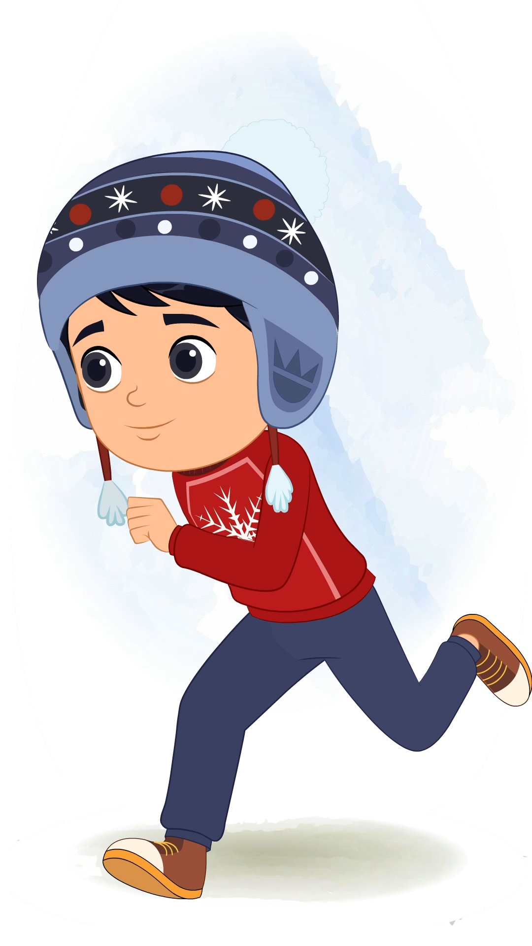 A cute boy running three quarter view animated cartoon character aka ishaan