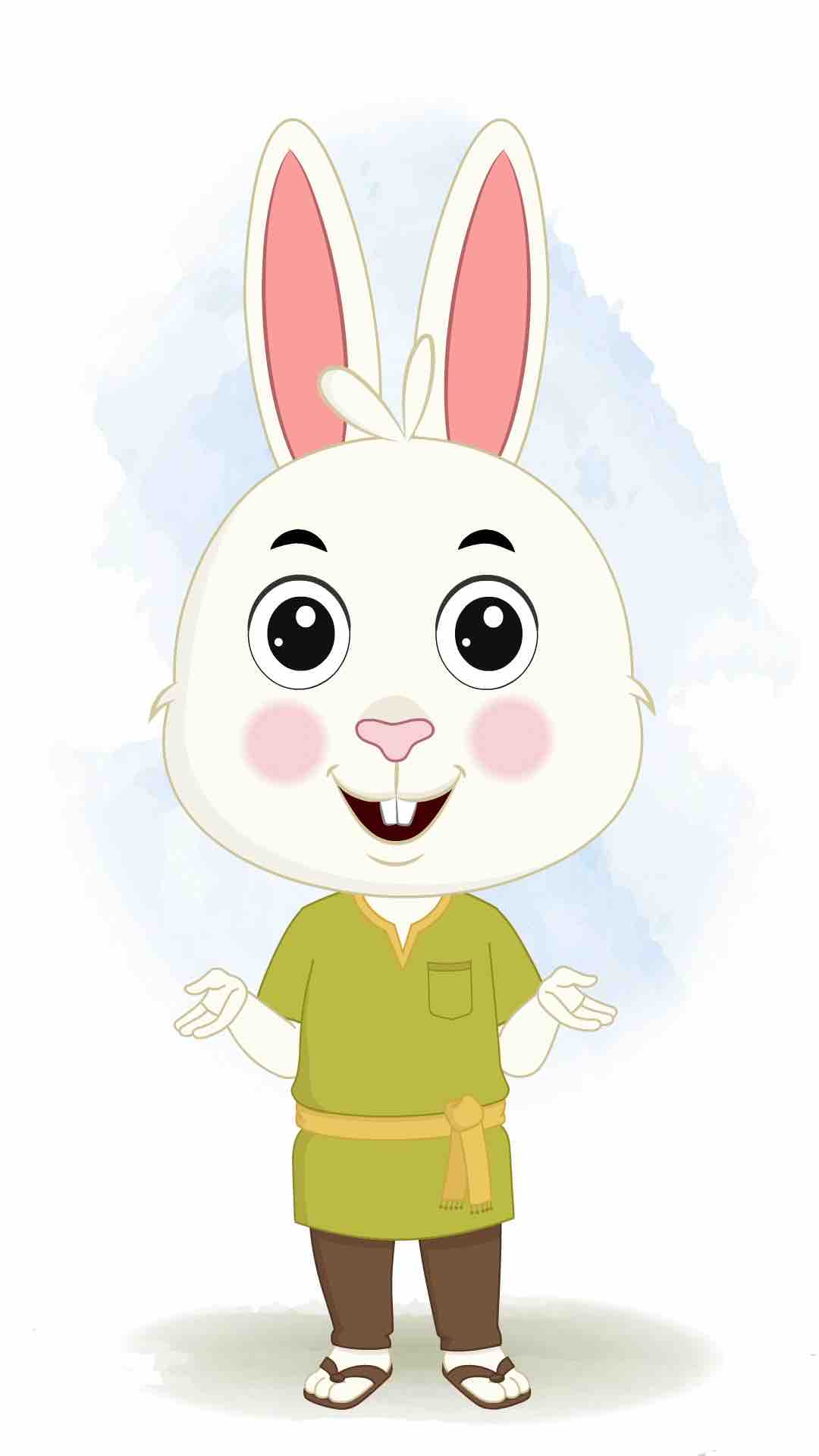 A rabbit talking animated cartoon character aka heera the rabbit