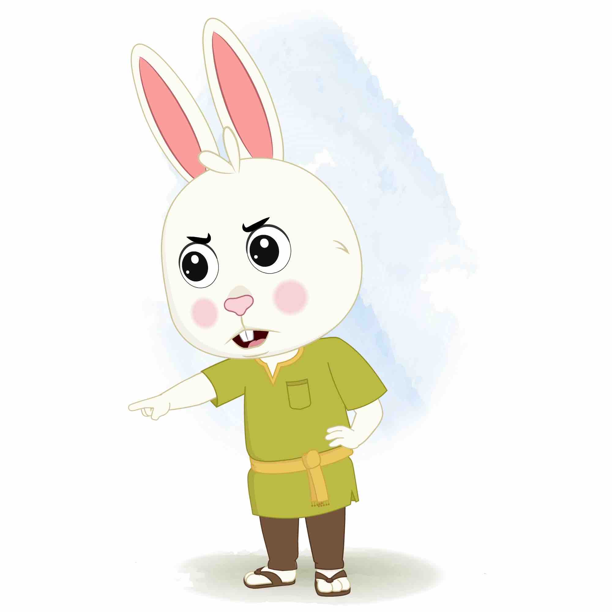 An angry rabbit animated cartoon character aka heera the rabbit