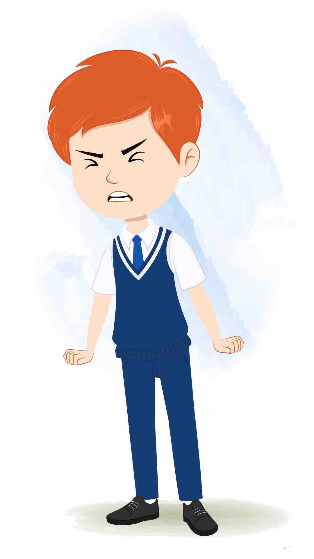 An angry boy animated cartoon character aka adit