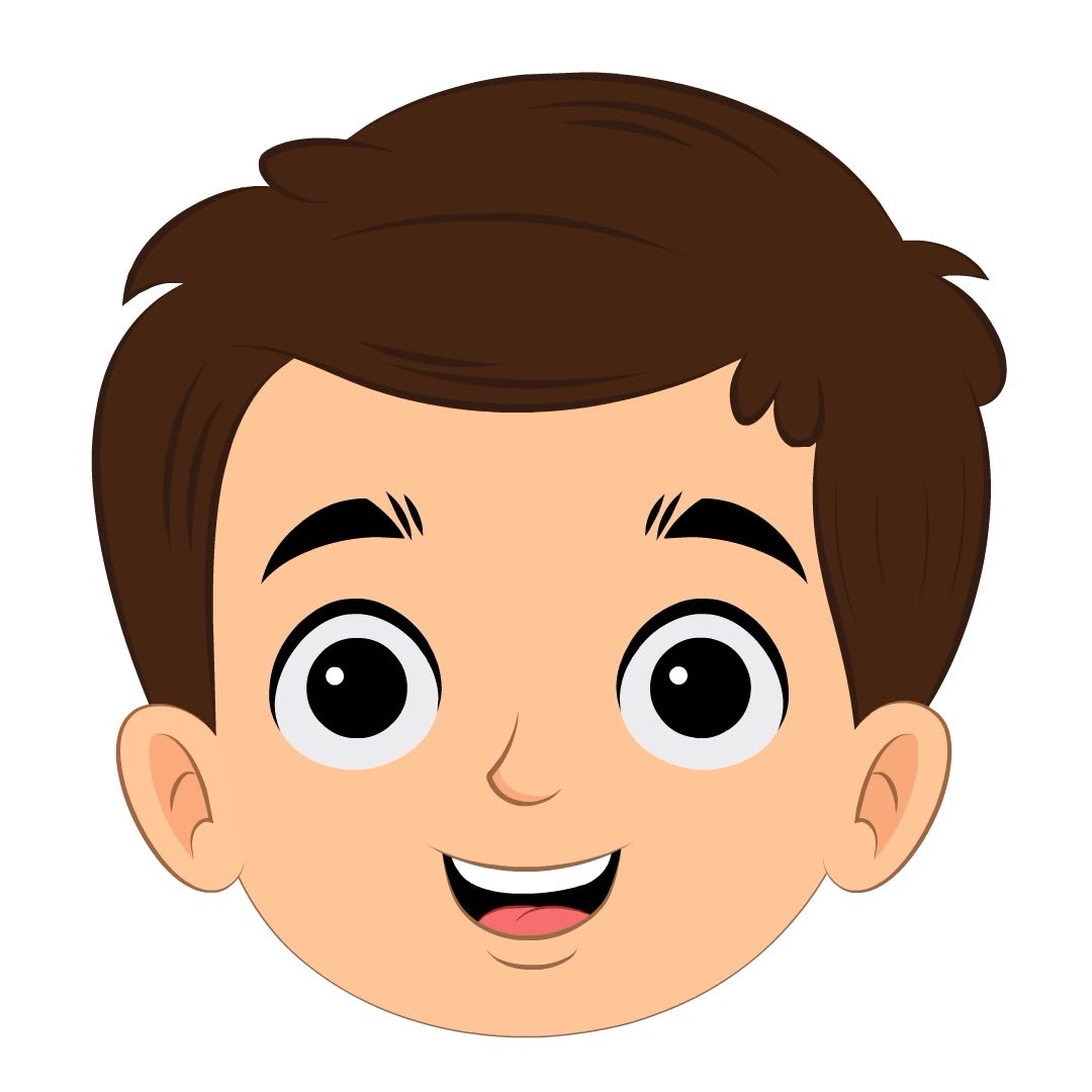 A little school boy animated cartoon face with different facial expressions aka bittu