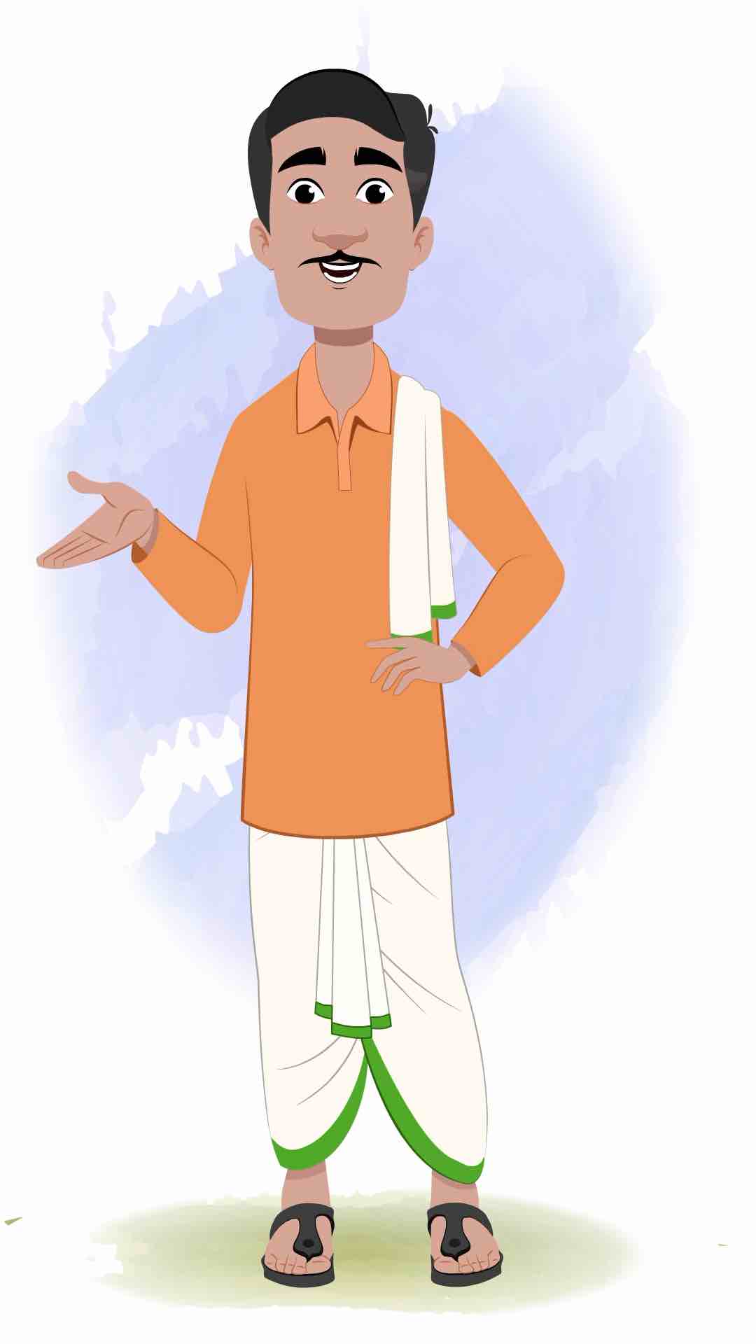 An Indian farmer talking animated cartoon character AKA Ram Chandra