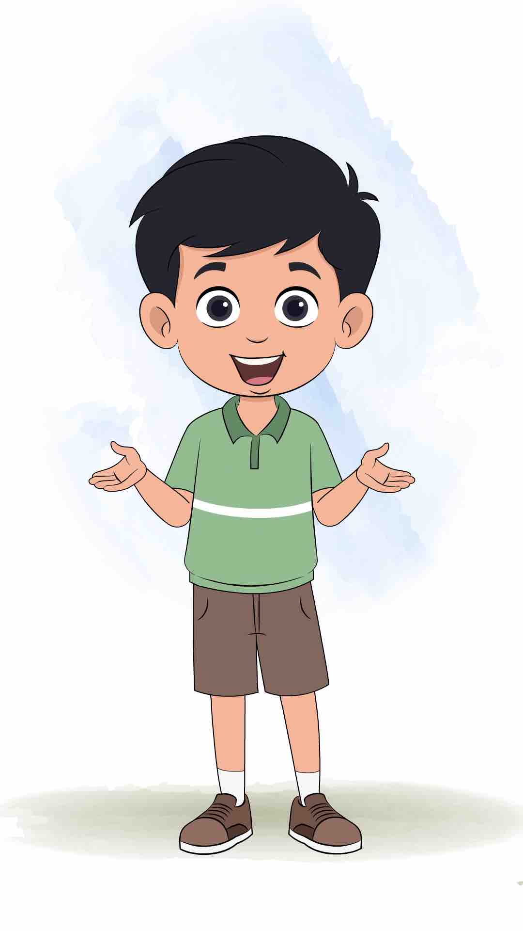 A cute Indian boy talking animated cartoon character aka ivaan