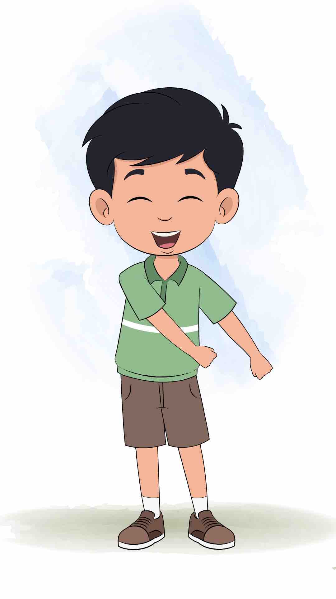 A cute Indian boy dancing animated cartoon character aka ivaan