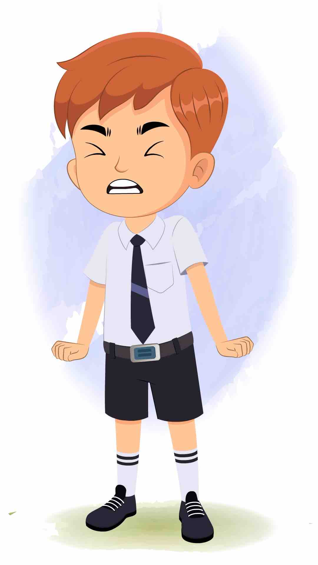 A little angry boy animated cartoon character aka roman