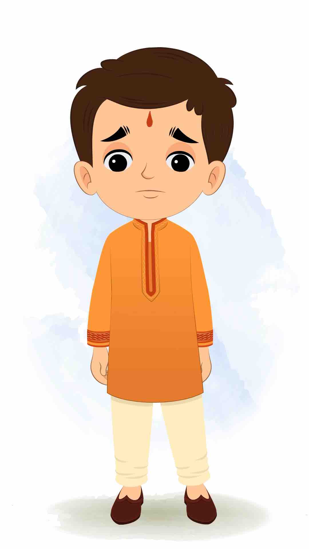 An Indian boy sad animated cartoon character aka bittu