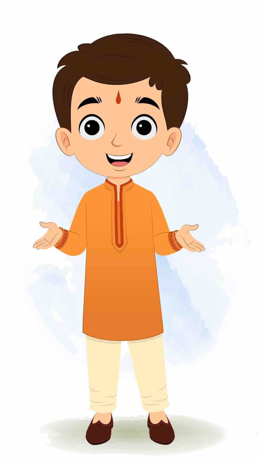 An Indian boy talking animated cartoon character aka bittu