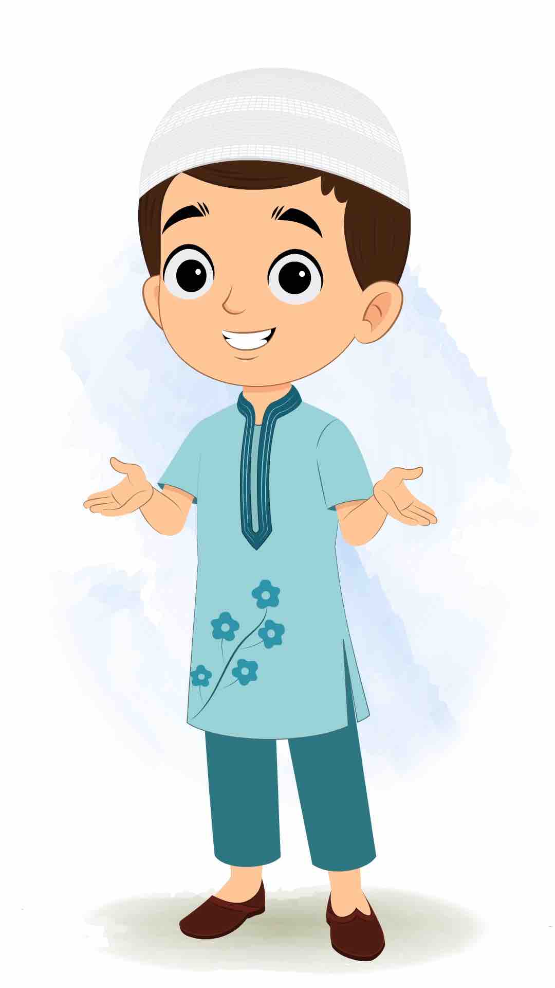 A cute muslim boy talking animated cartoon character aka bittu