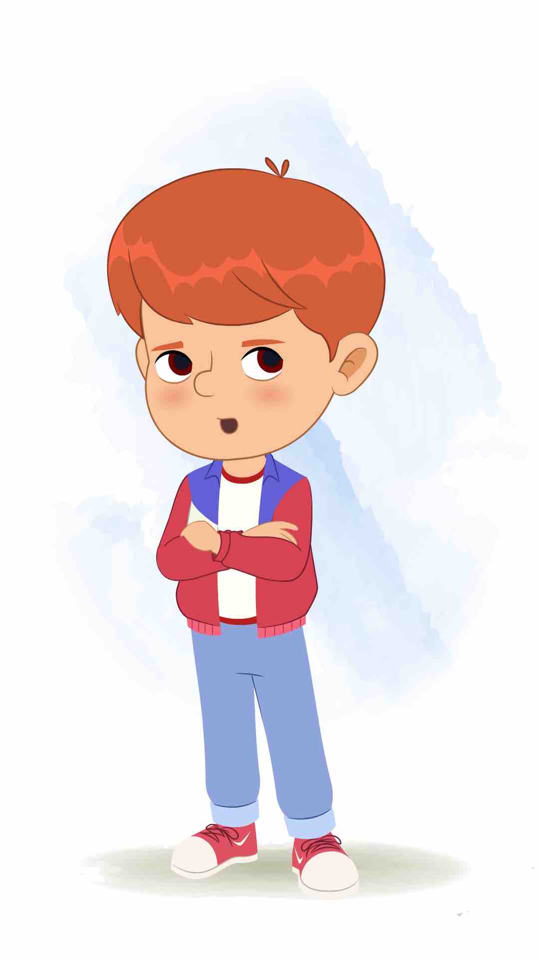 An annoyed cool boy animated cartoon character aka max