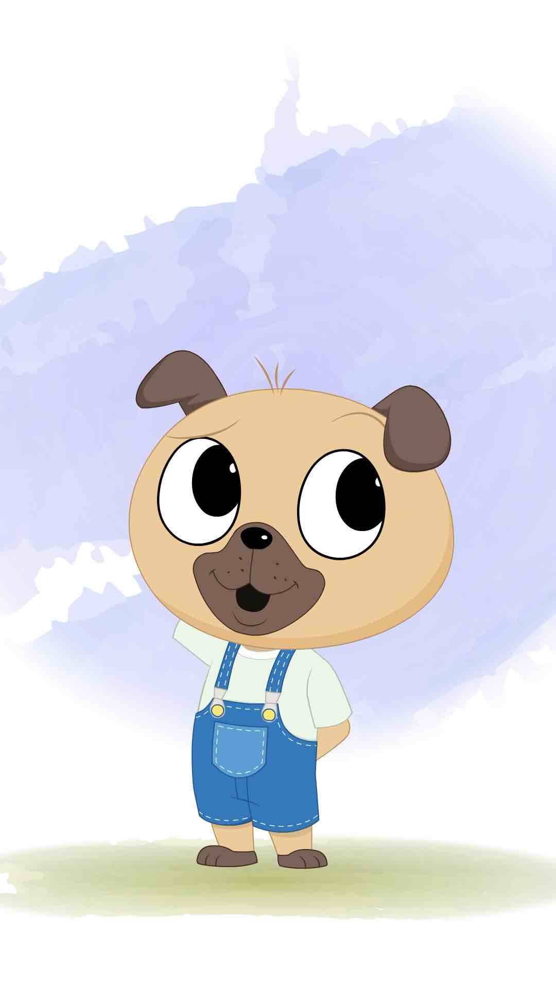 A confused little dog animated cartoon character aka duffy the dog