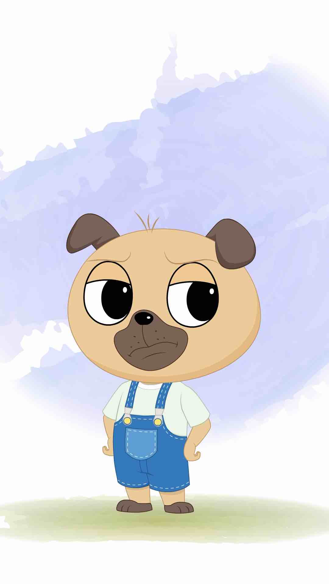 An annoyed little dog animated cartoon character aka duffy the dog