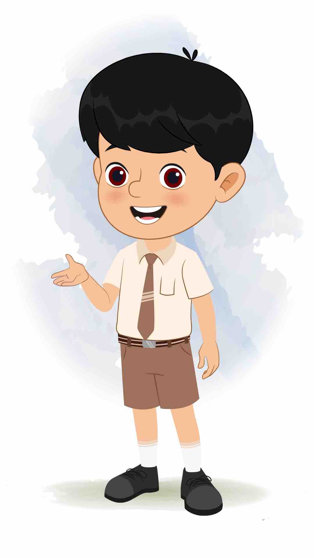 A cute school boy talking animated cartoon character aka aarav