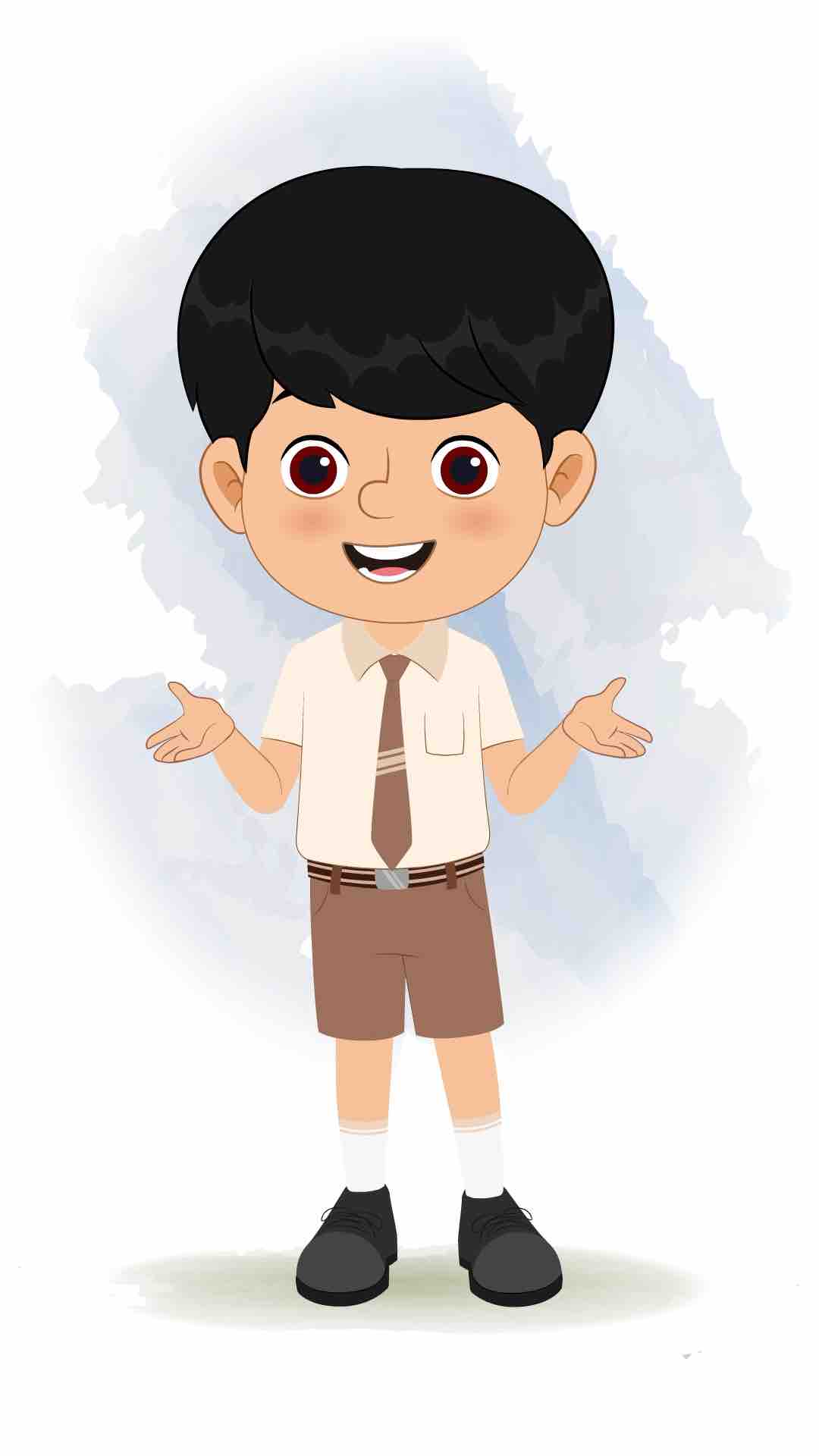 A cute school boy talking animated cartoon character aka aarav