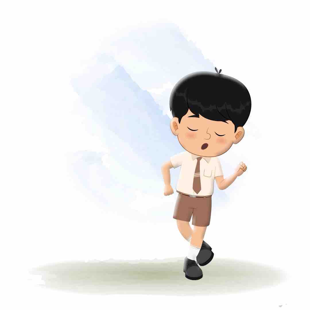 A cute school boy dancing animated cartoon character aka aarav