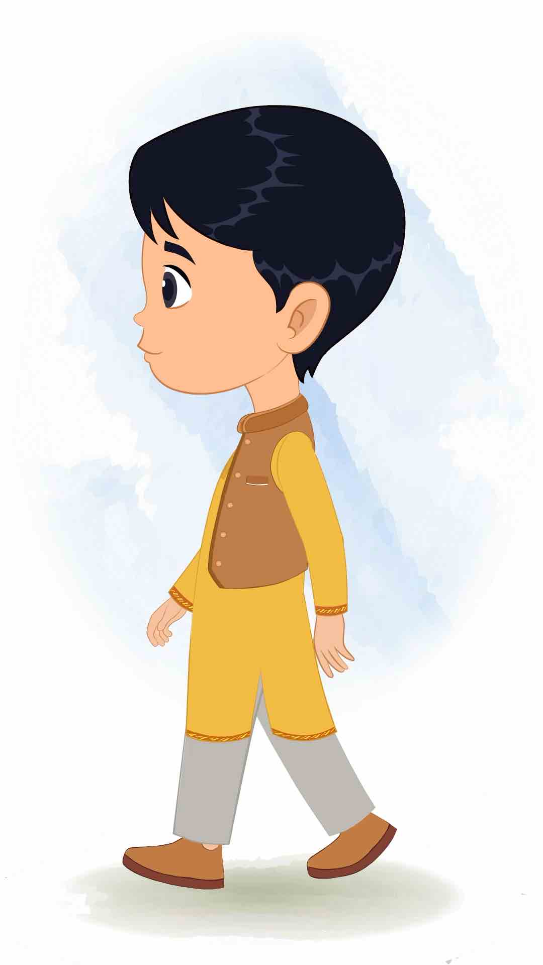 An Indian boy walking side view animated cartoon character aka ishaanIboy side walking,boy profile walking,boy walking,kid side walking,kid profile walking,kid walking,side walk,walk,profile walking,side walking,profile walk,vector,illustration,graphic,clipart,cartoon,ishaan