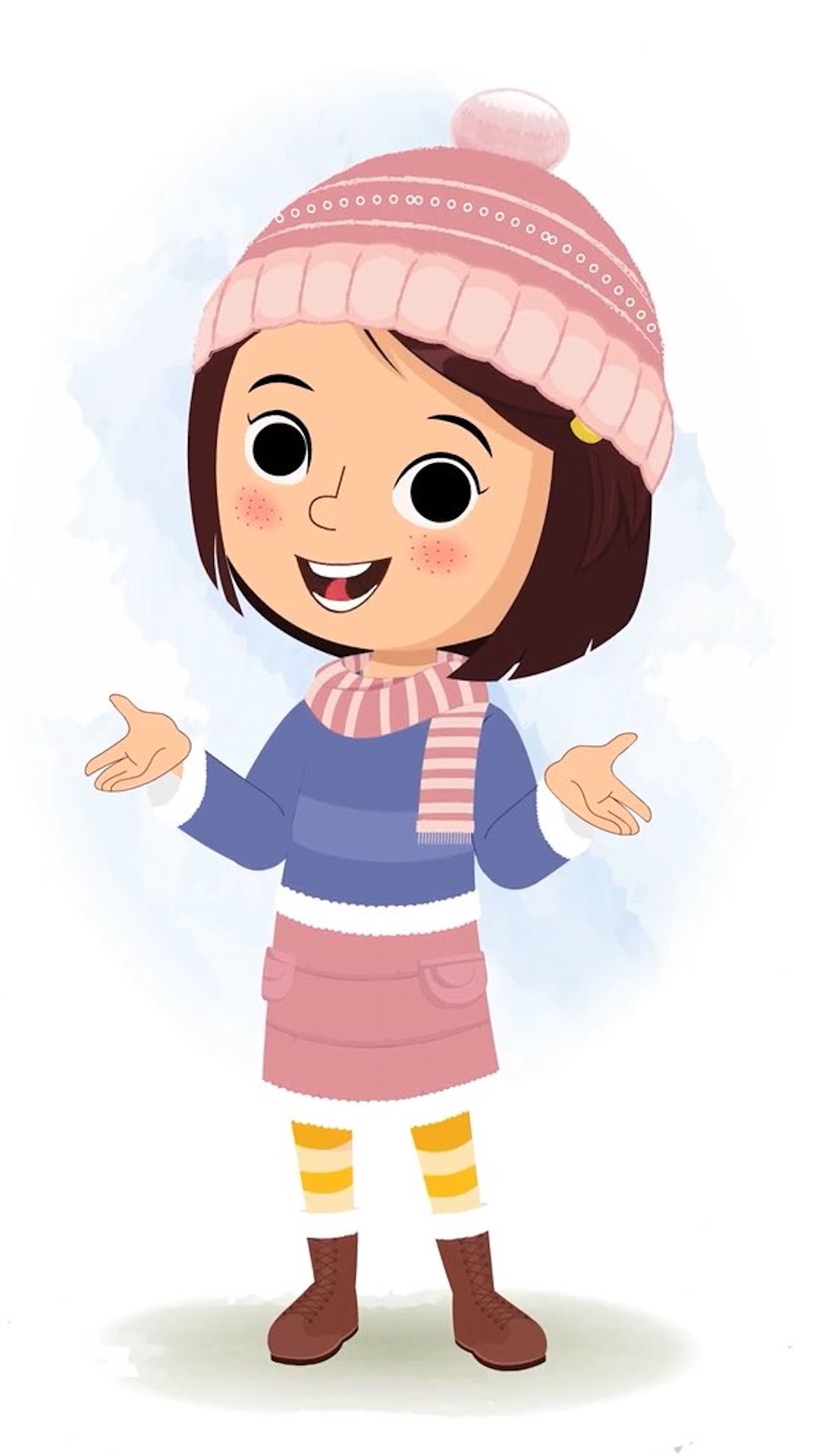 A little girl talking animated cartoon character aka misti