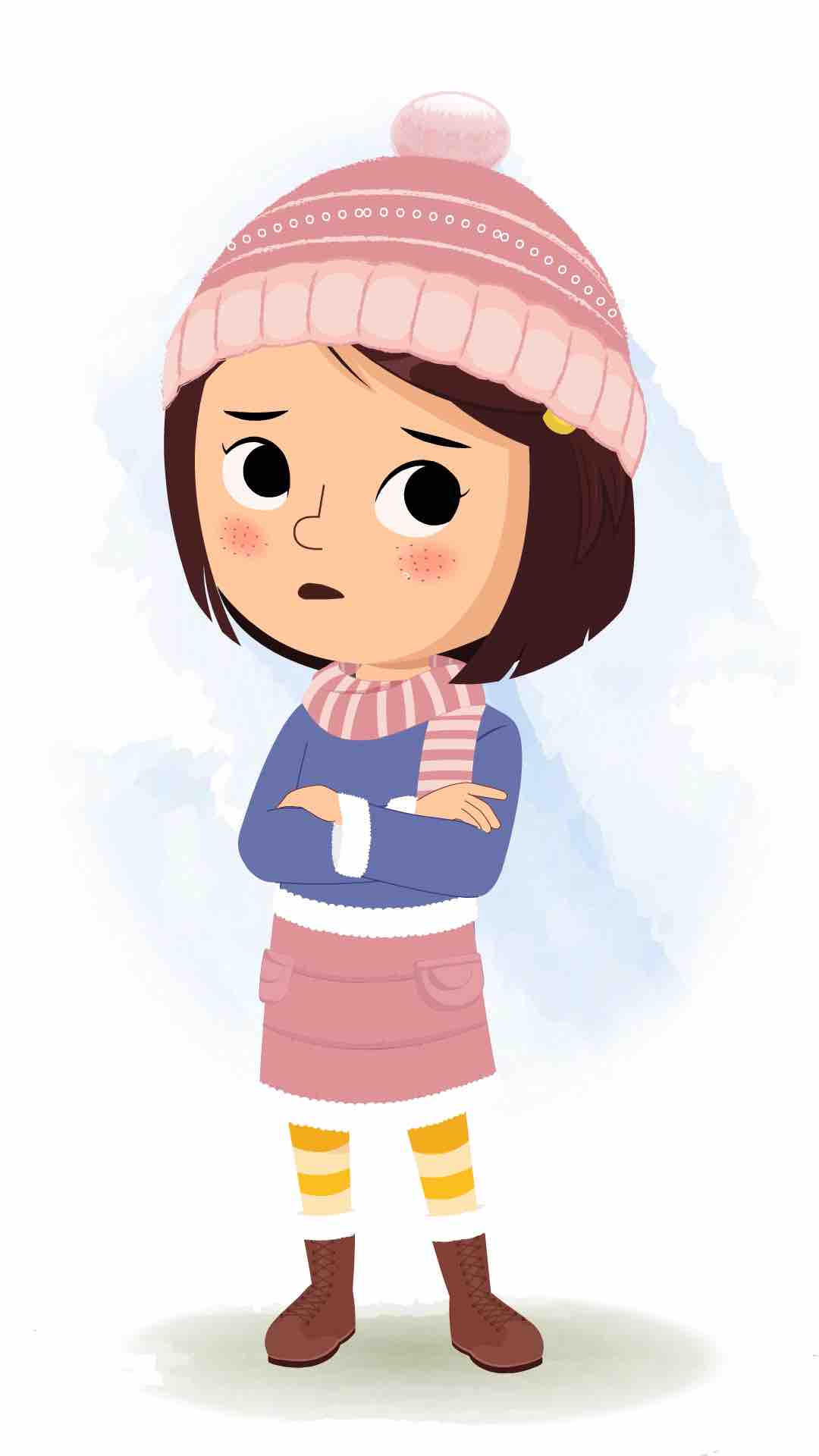 A little annoyed girl animated cartoon character aka misti