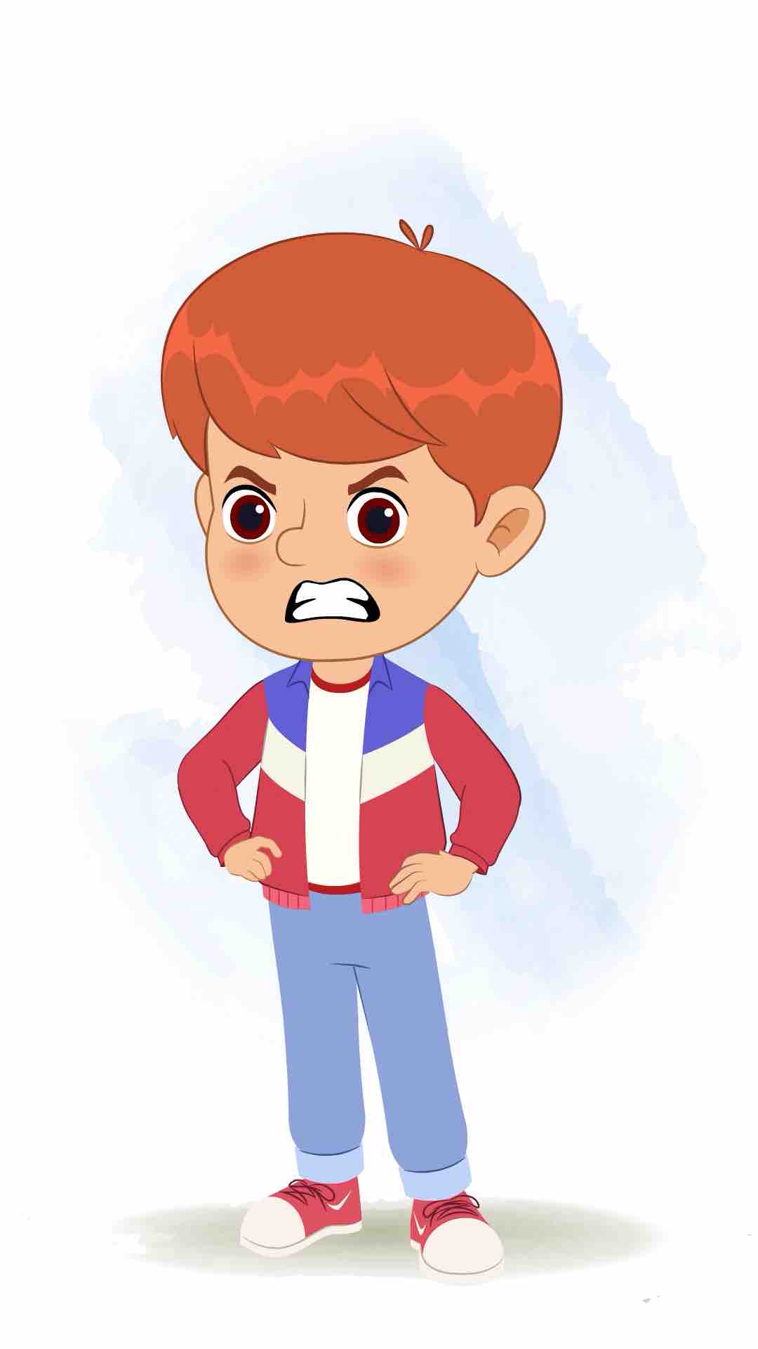 An angry cool boy animated cartoon character aka max