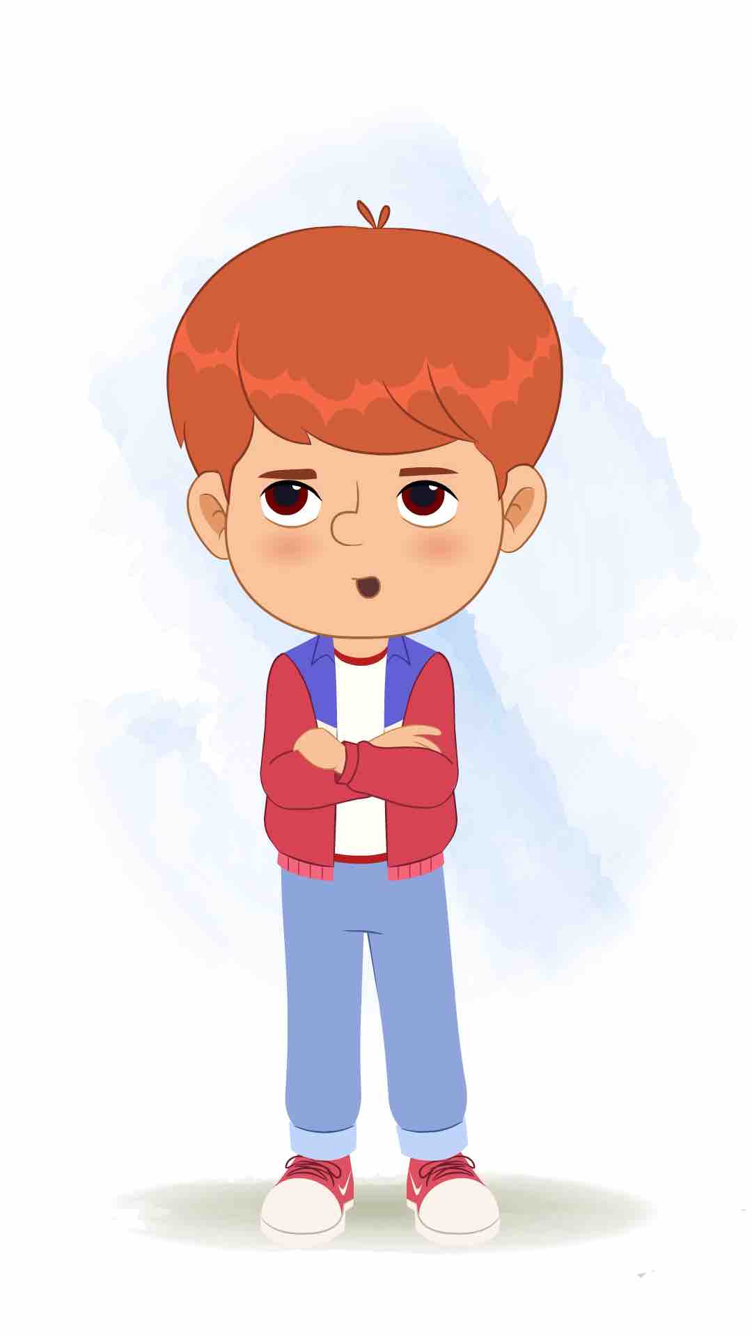 An annoyed cool boy animated cartoon character aka max