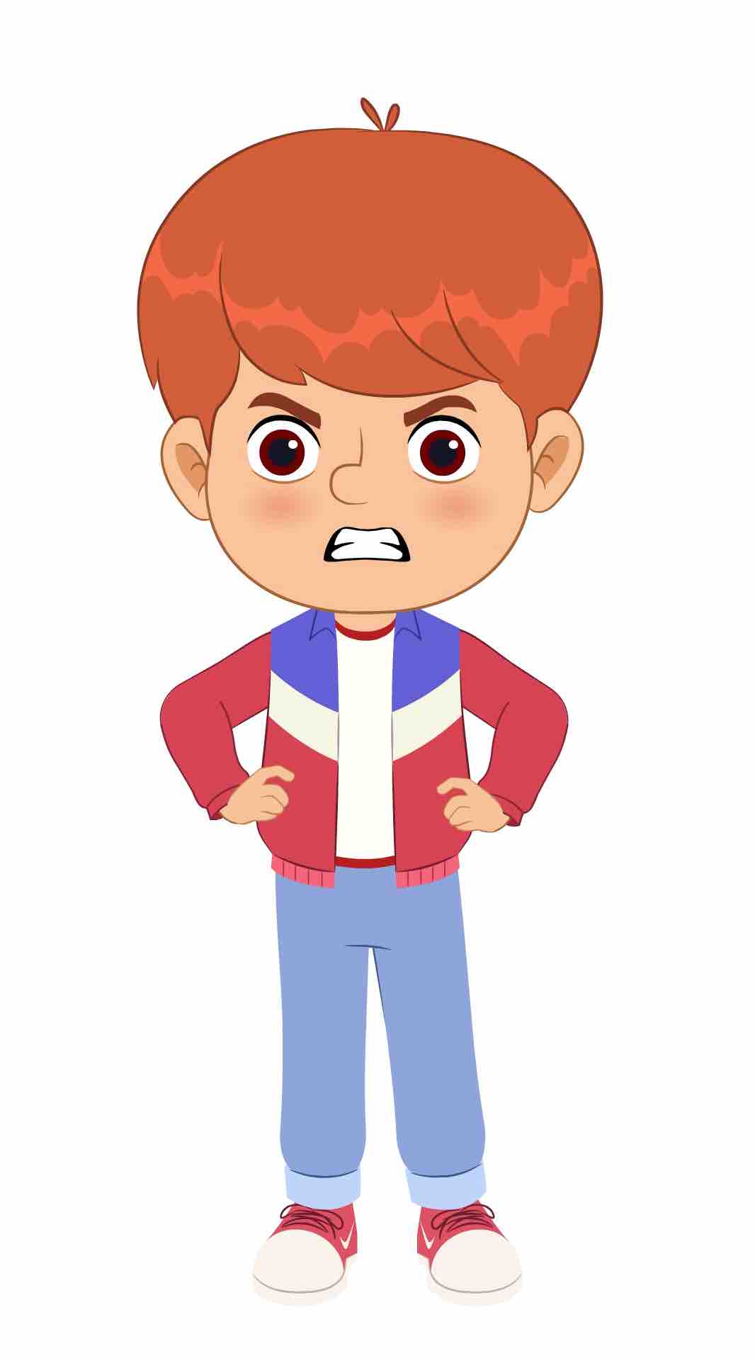 An angry cool boy animated cartoon character aka max