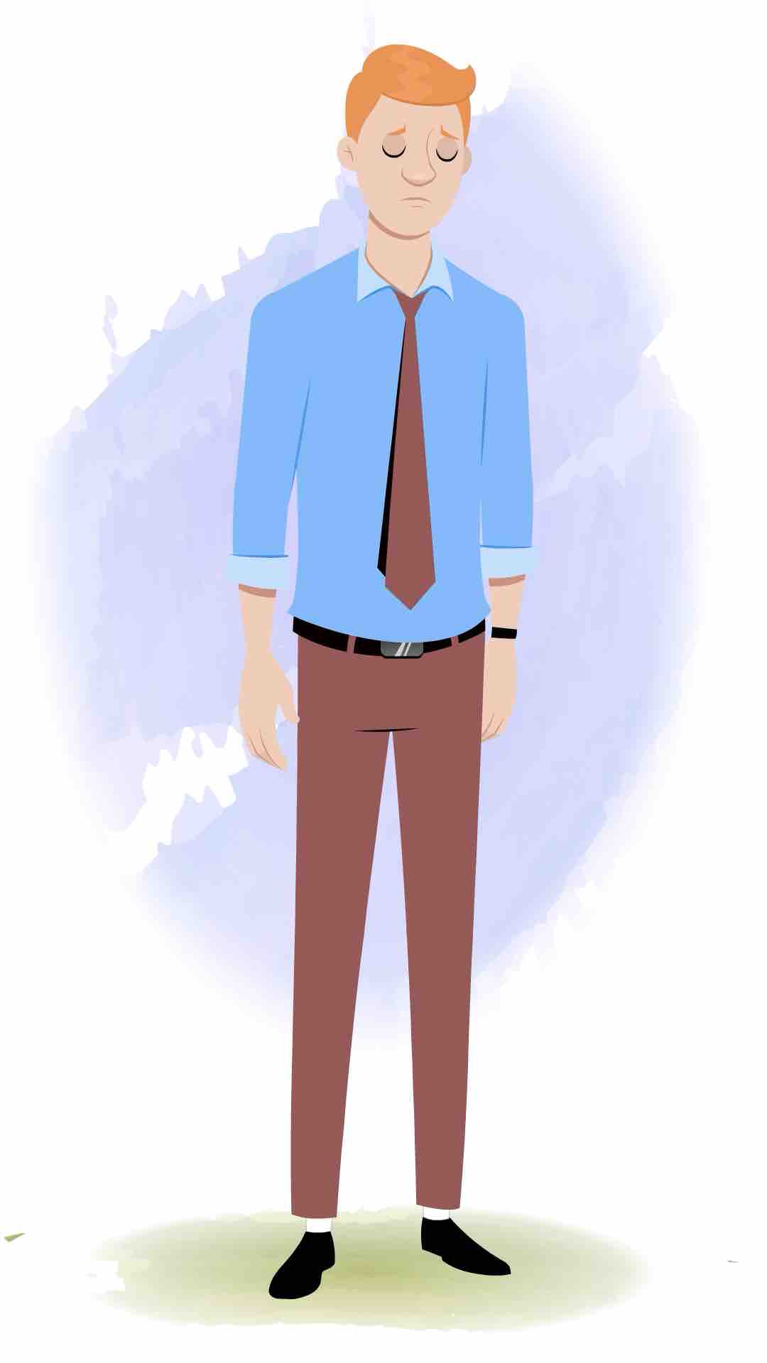 A sad office employee animated cartoon character AKA Kevin