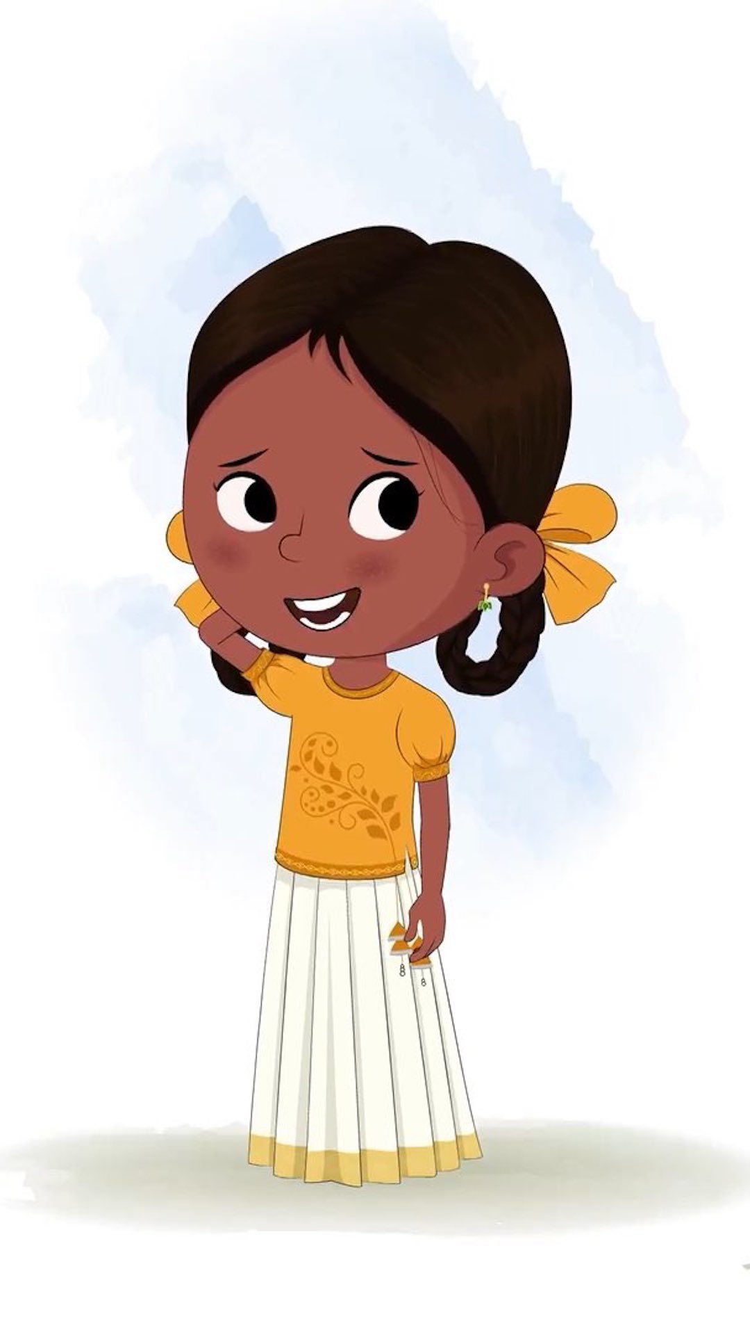 A confused little girl animated cartoon character aka tara