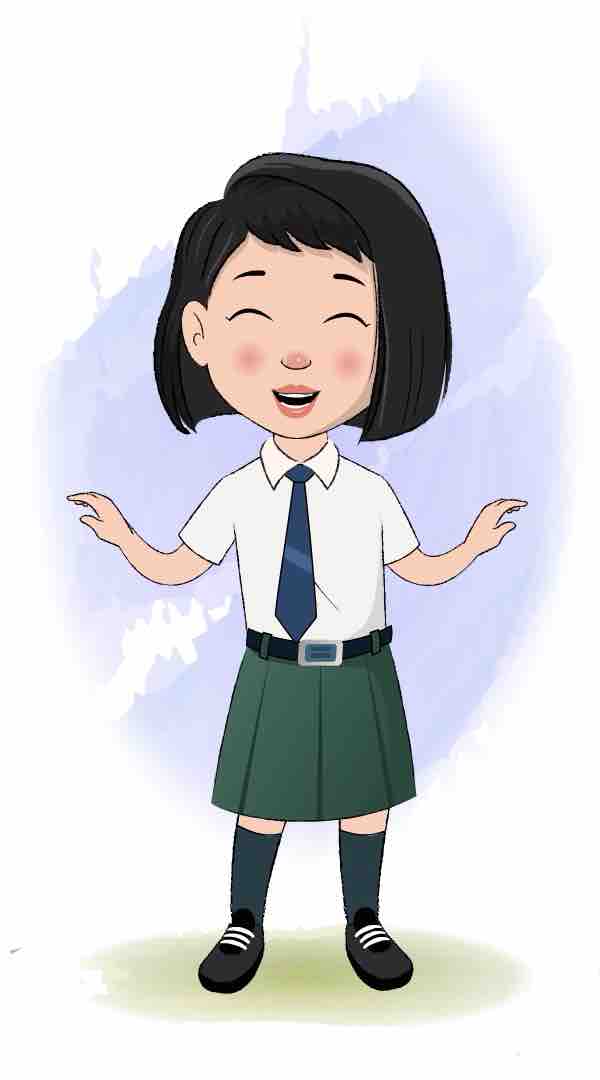 A school girl dancing animated cartoon character aka anaya