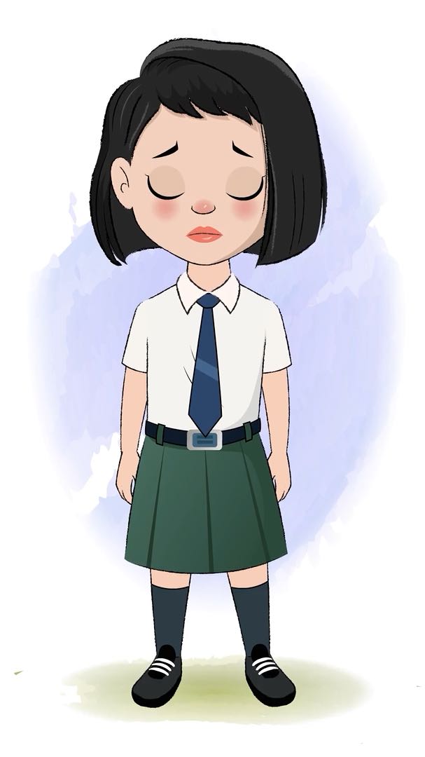 A school girl sad animated cartoon character aka anaya