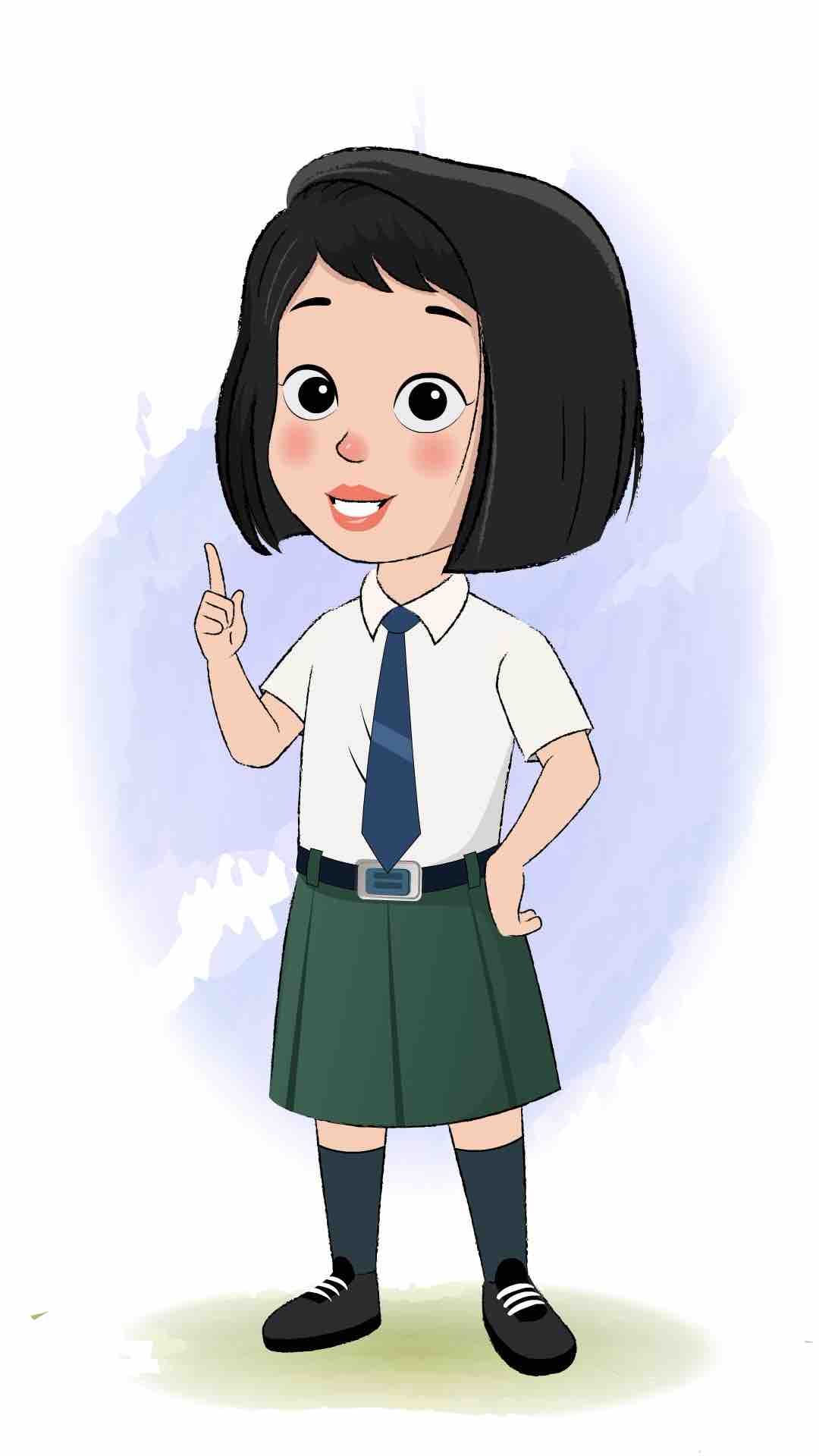 A school girl talking animated cartoon character aka anaya