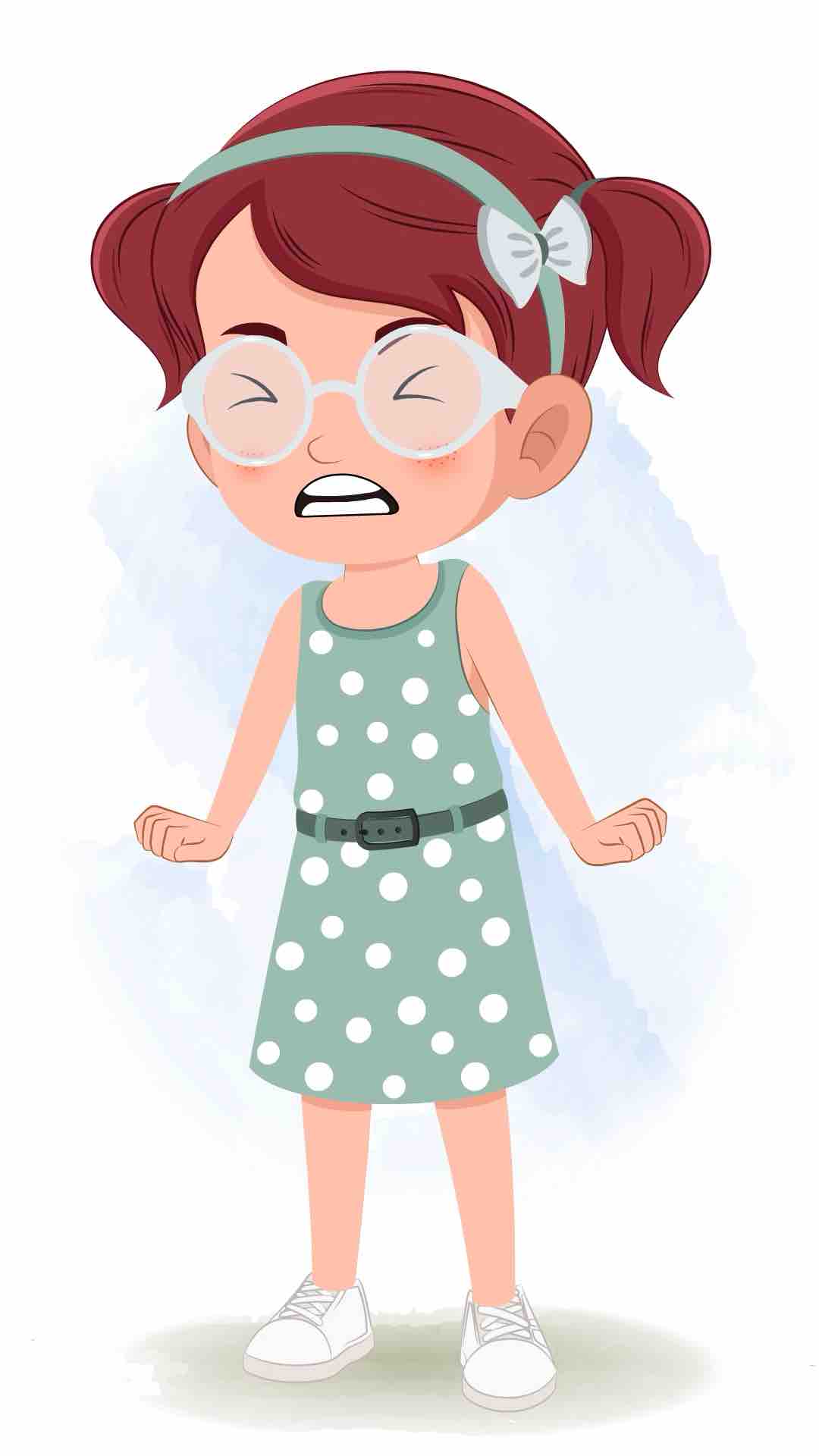 An angry cute little girl animated cartoon character aka naina