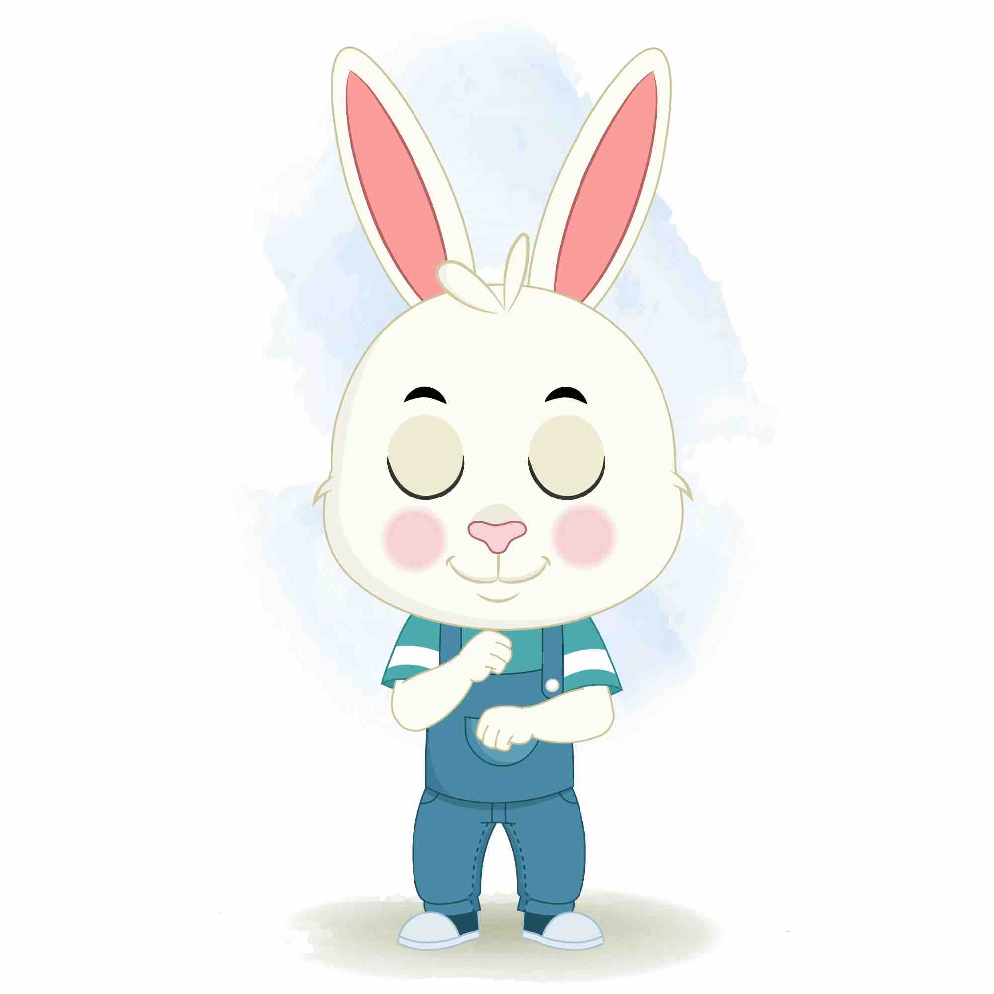 A rabbit dancing animated cartoon character aka bunny the rabbit